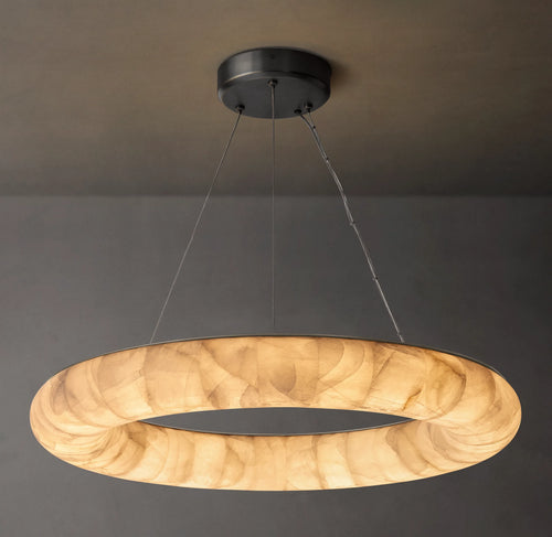 31 Inch Lisse Ring Alabaster Chandelier - Rivage