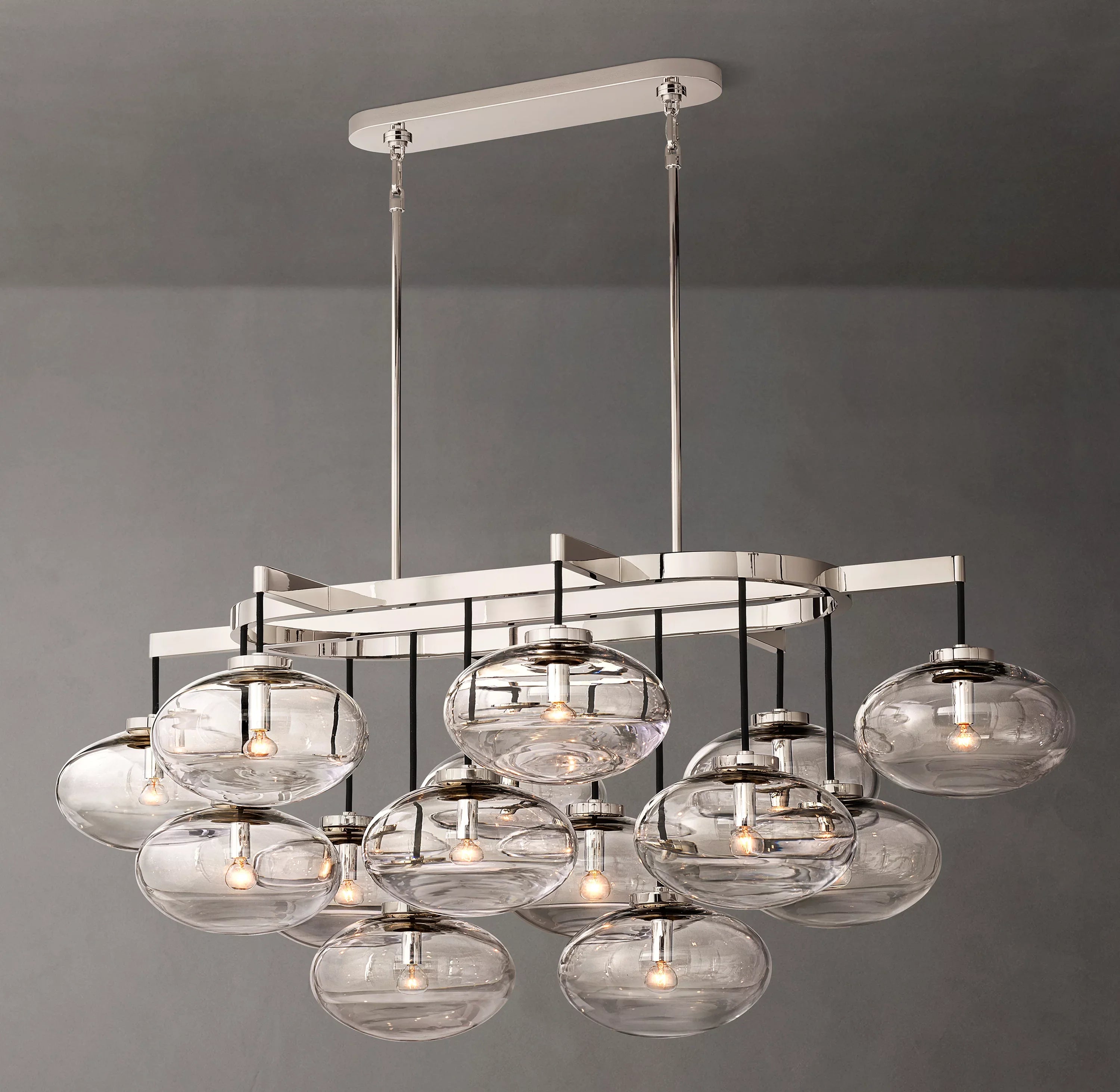 54 Inch Glass Bubble Oval Chandelier - Cabrette