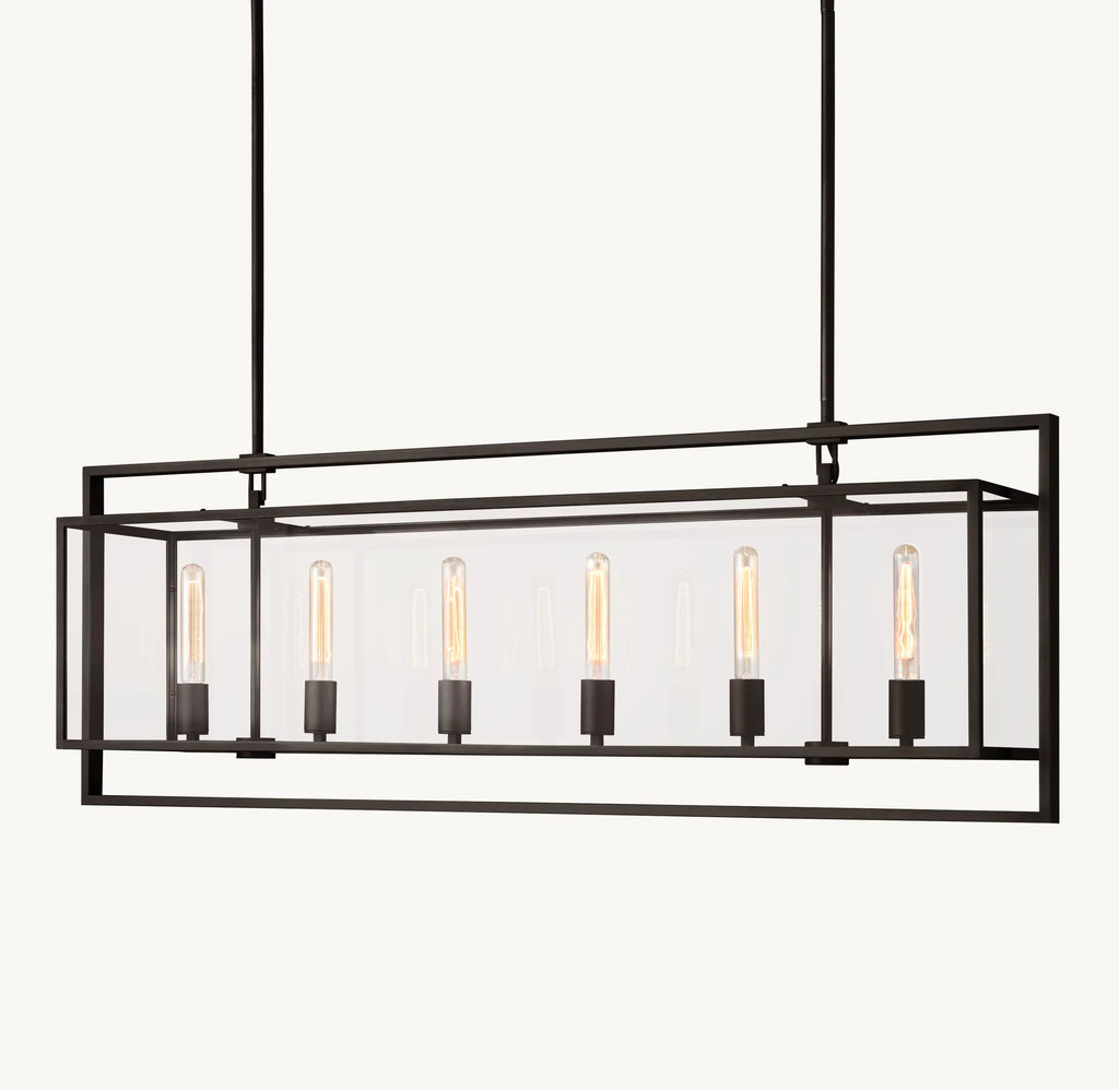 54 Inch Glass Rectangular Chandelier - Beckman