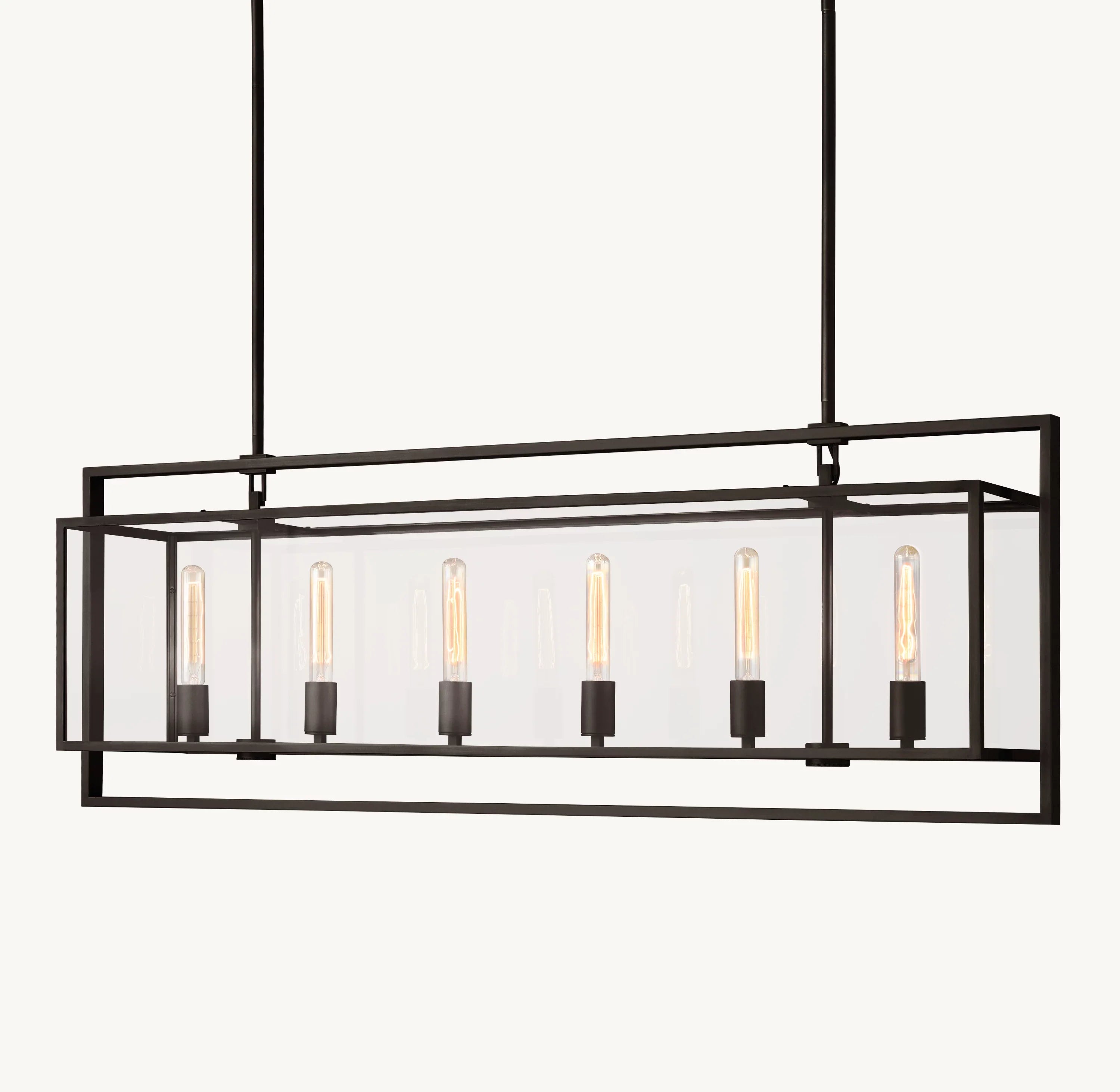 54 Inch Glass Rectangular Chandelier - Beckman