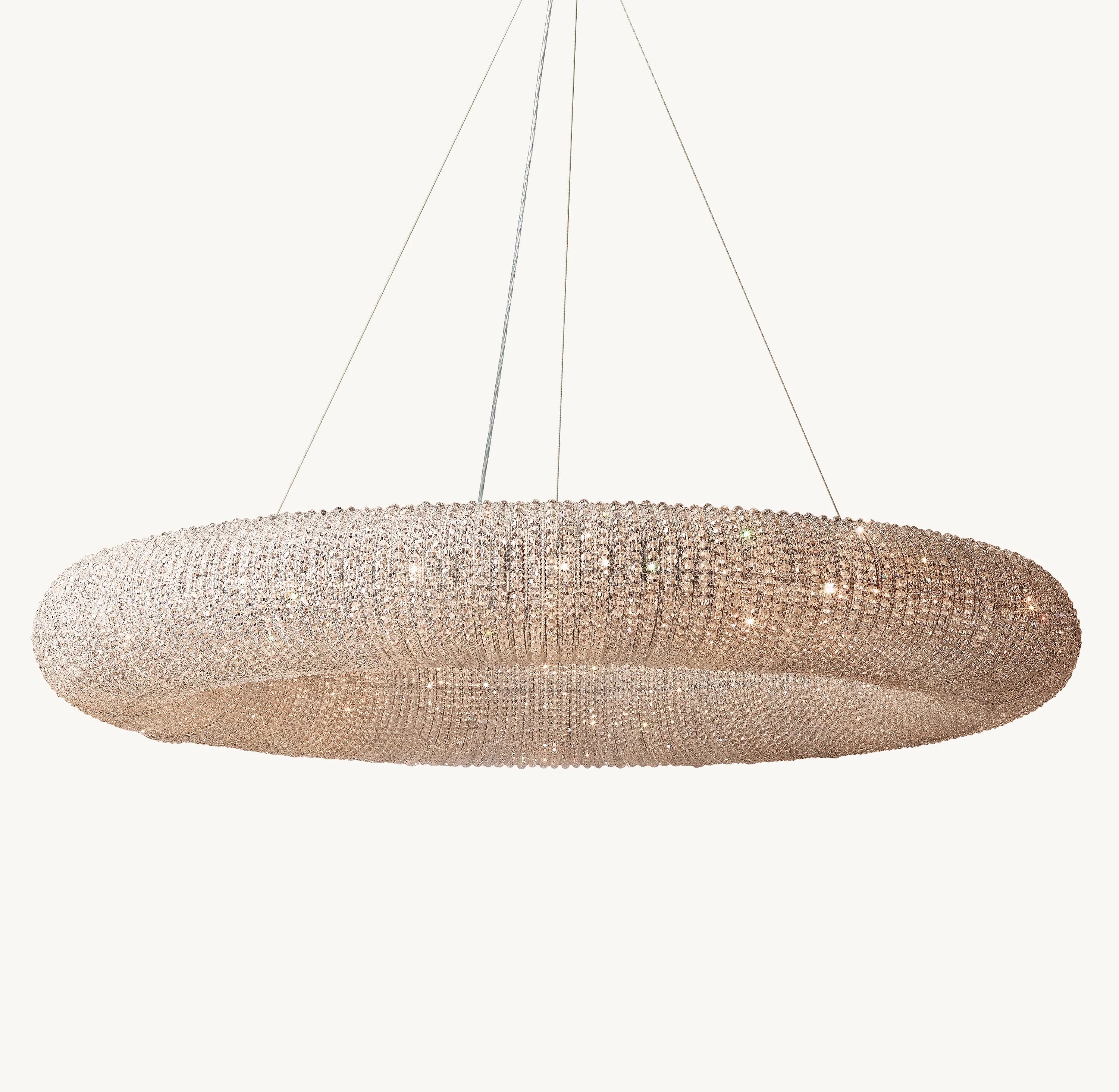72 Inch Clear Crystal Bead Round Chandelier - Halo