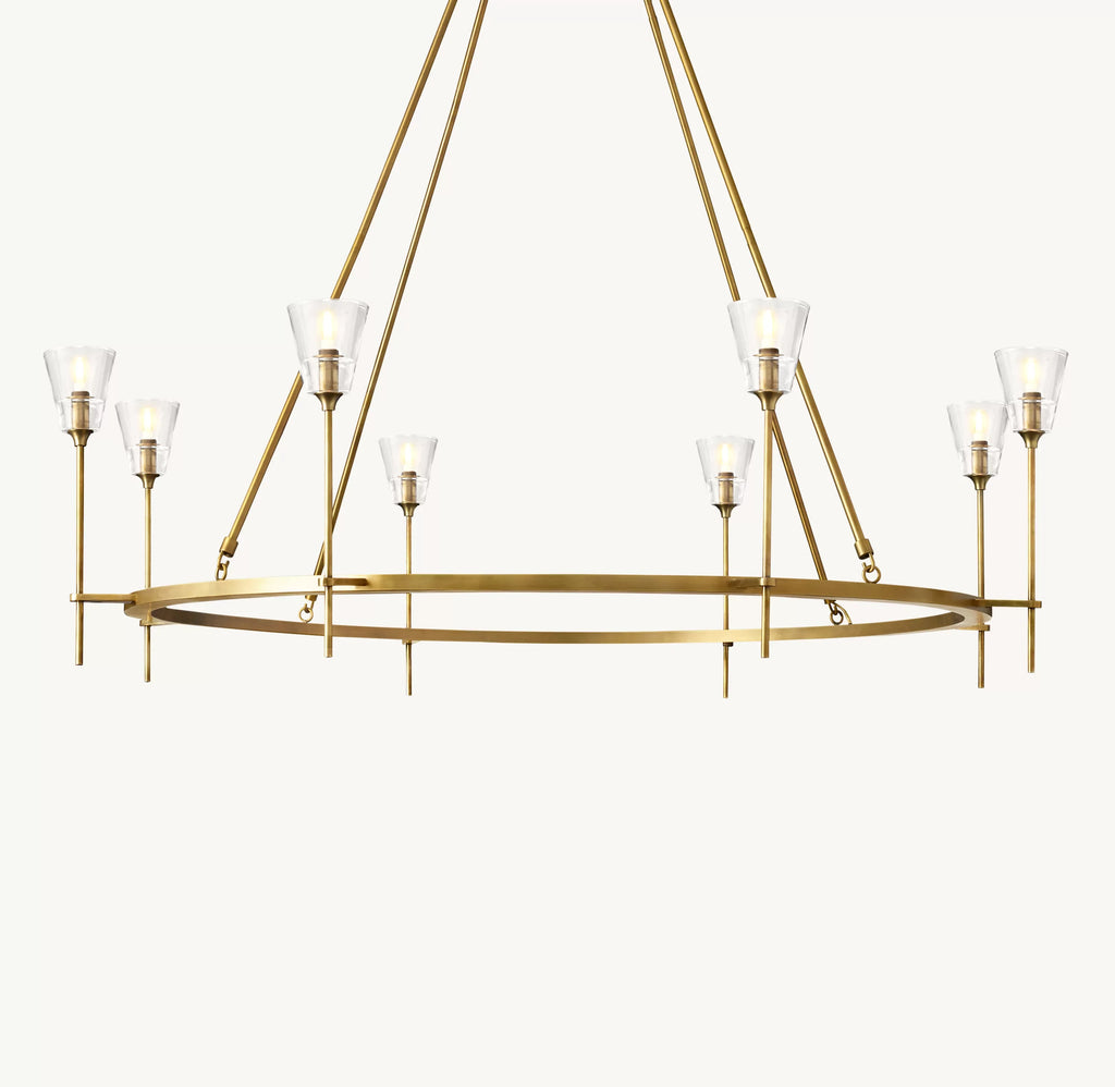 58 Inch Torch Round Chandelier - Verre