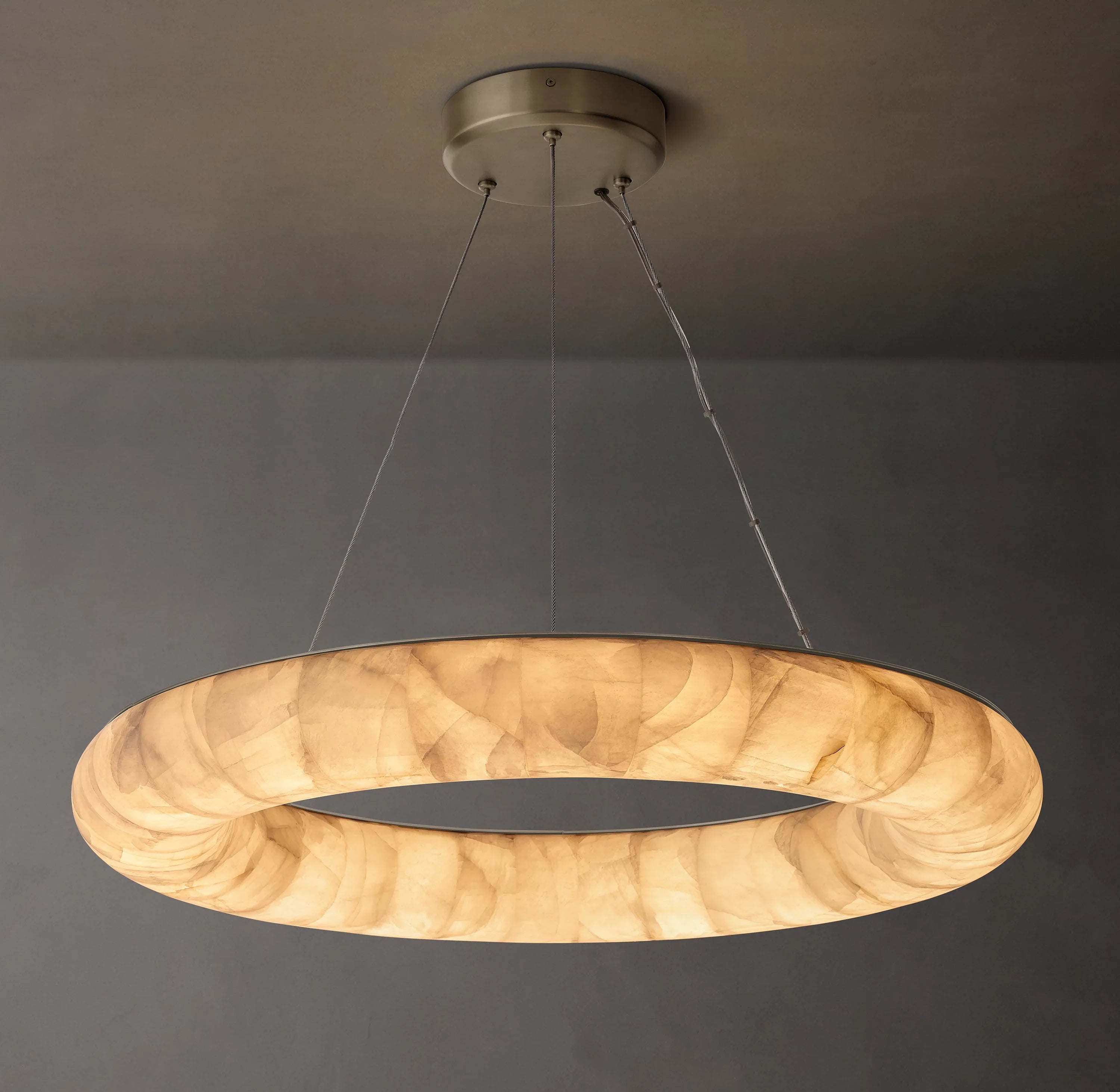 31 Inch Lisse Ring Alabaster Chandelier - Rivage