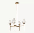 27 Inch Torchiere Crystal Arm Chandelier - Tulip