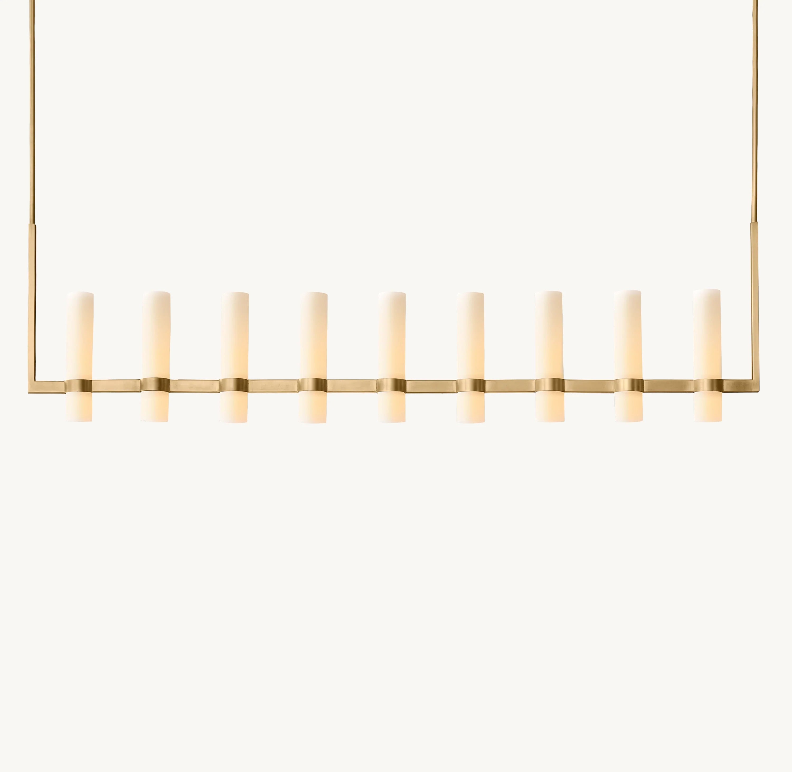 69 Inch Cylindrical Milk Glass Linear Chandelier - Ravelle