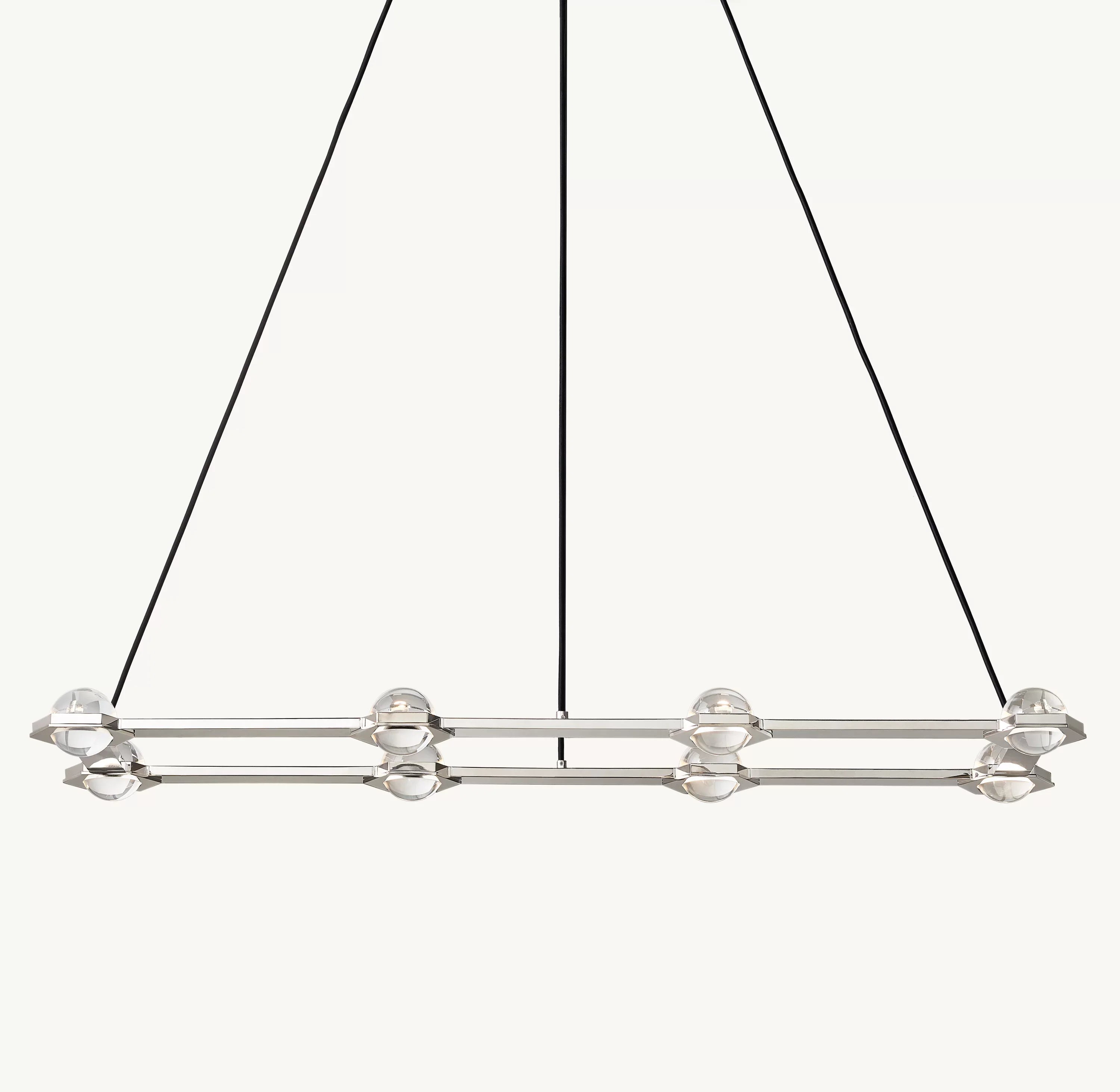 54 Inch Globe Crystal Rectangular Chandelier - Eclatant