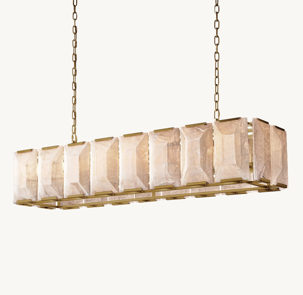 54 Inch Alabaster Rectangular Chandelier – Harlow