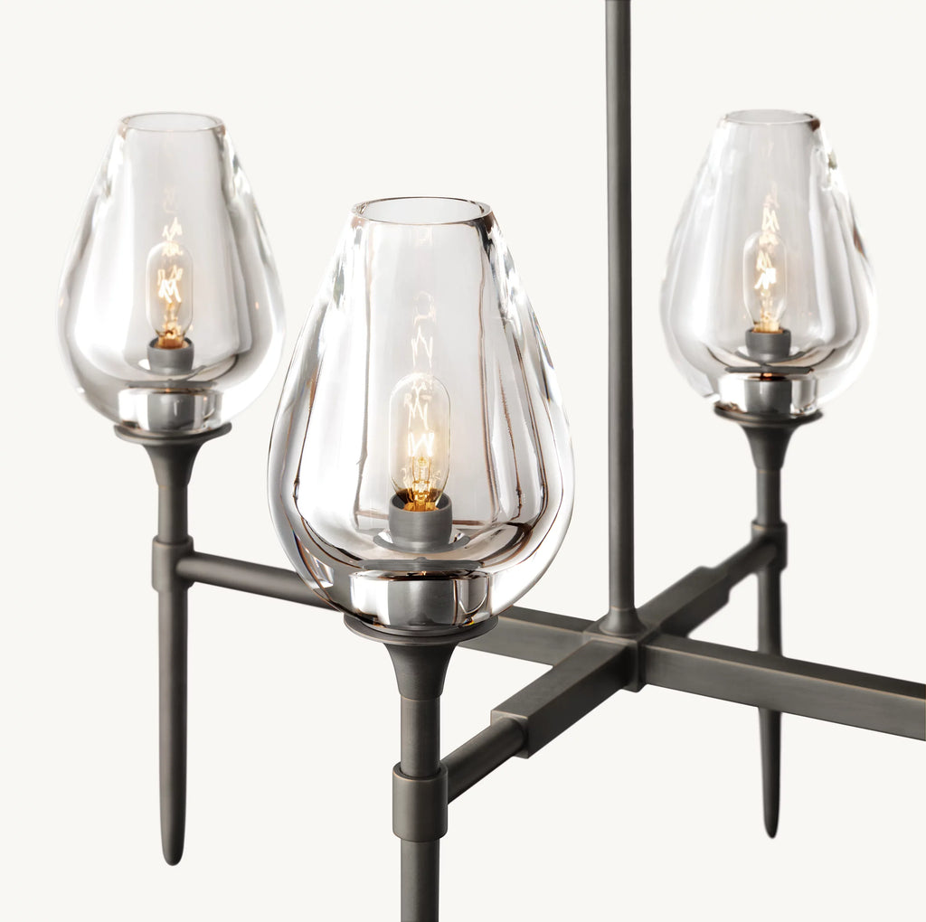 52 Inch Torchiere Crystal Linear Chandelier - Tulip