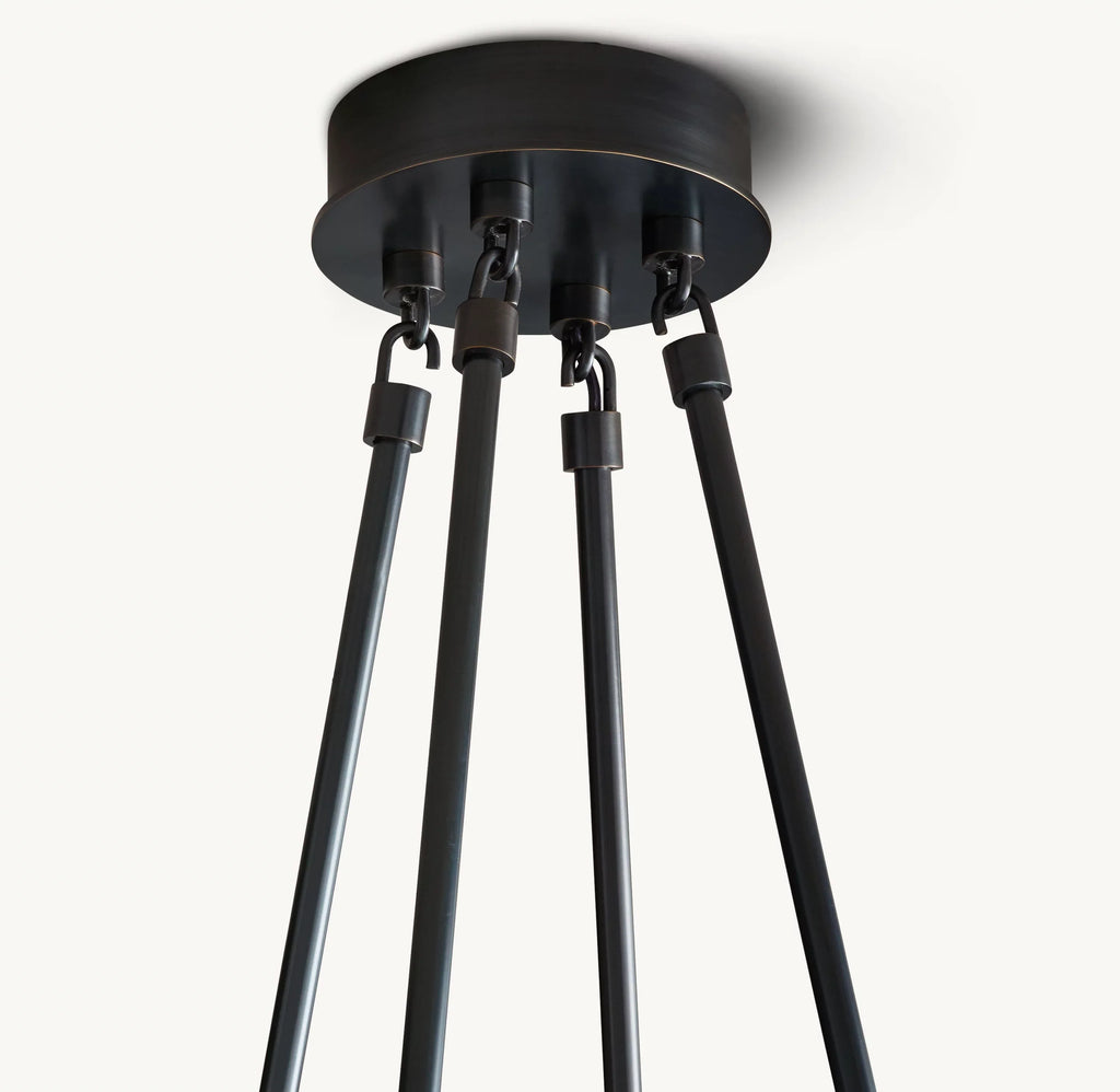 70 Inch Torch Round Chandelier - Verre