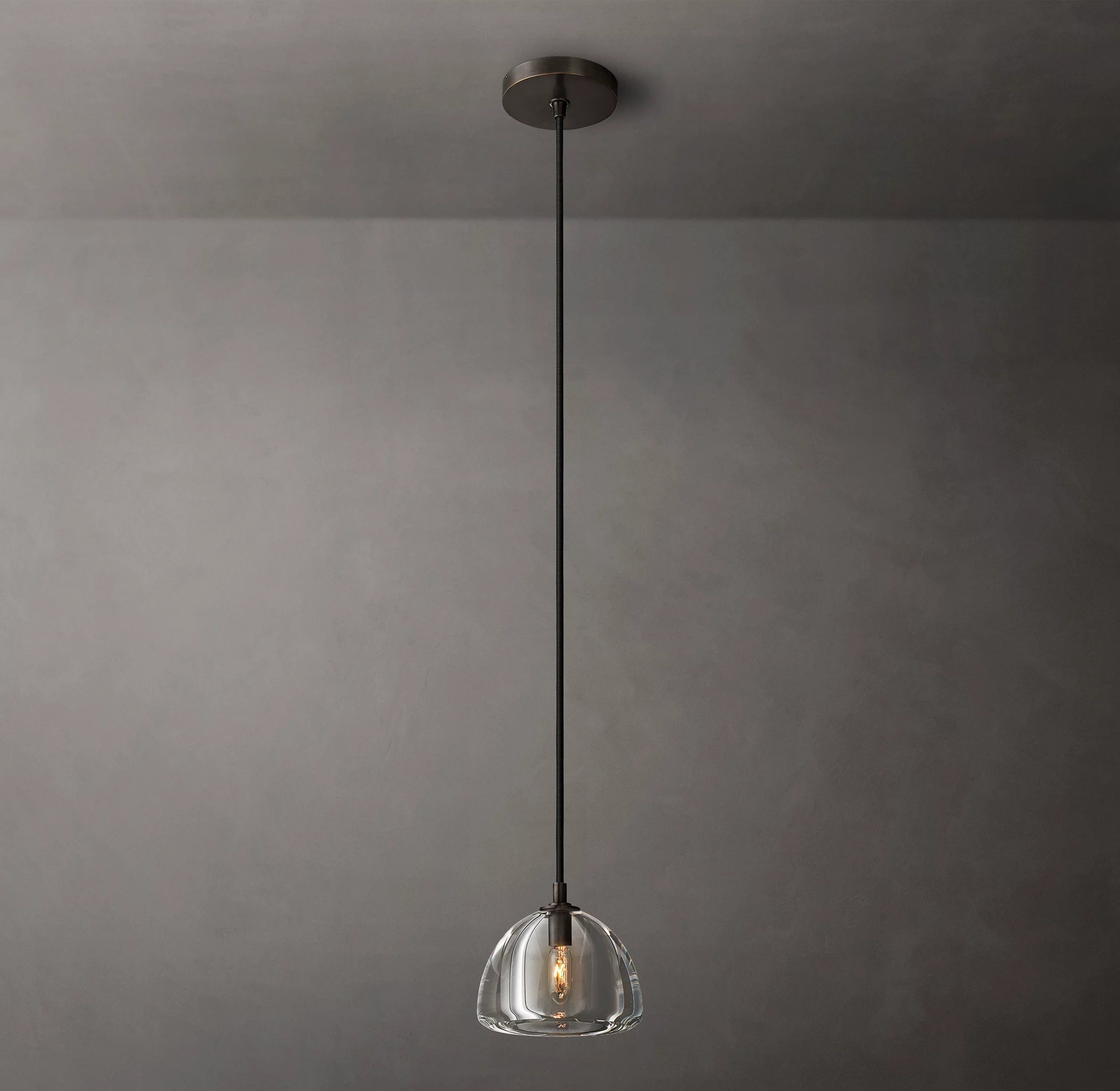 7 Inch Crystal Pendant Light - Hemisphere