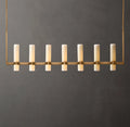 54 Inch Cylindrical Milk Glass Linear Chandelier - Ravelle