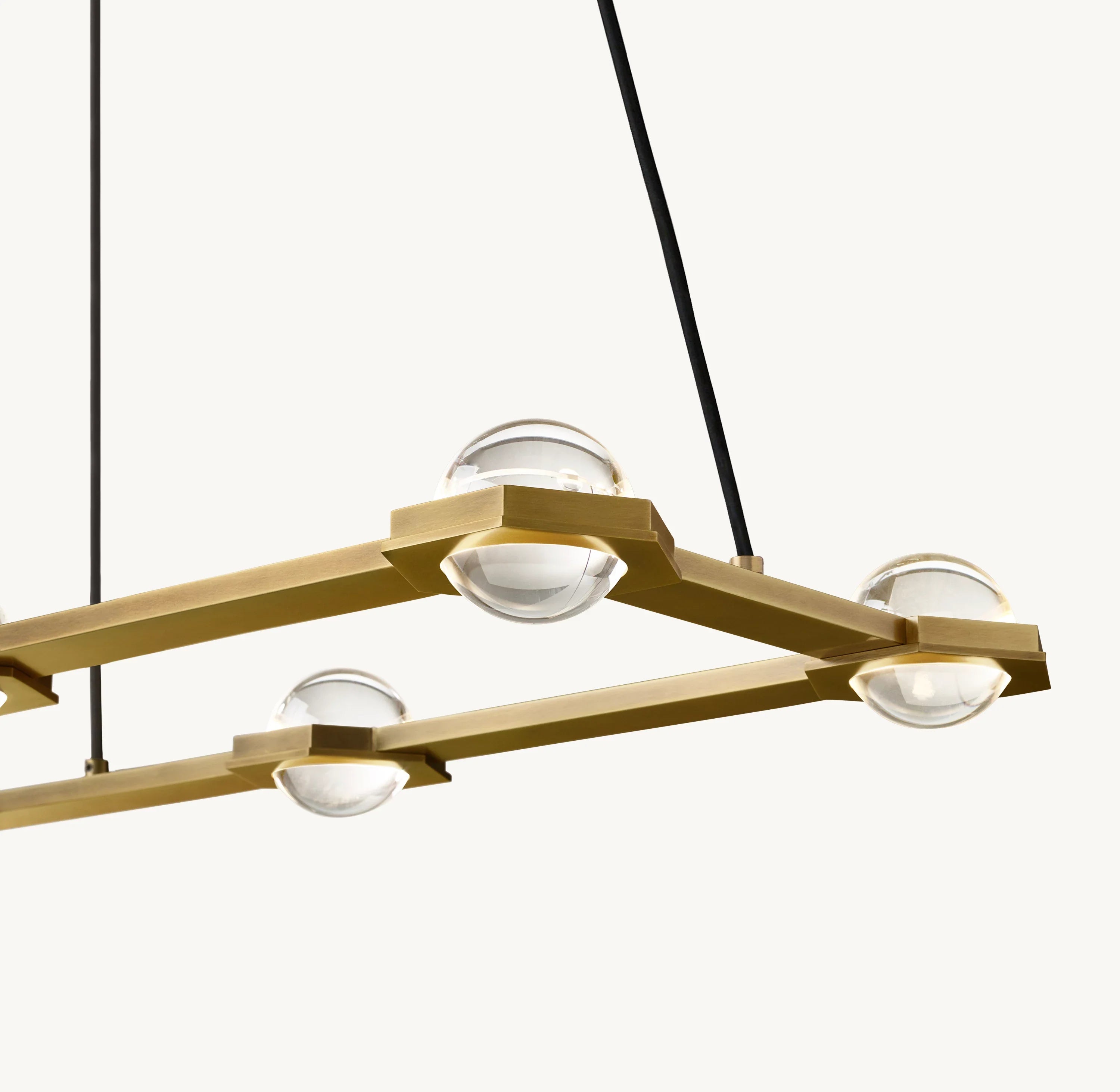 54 Inch Globe Crystal Rectangular Chandelier - Eclatant