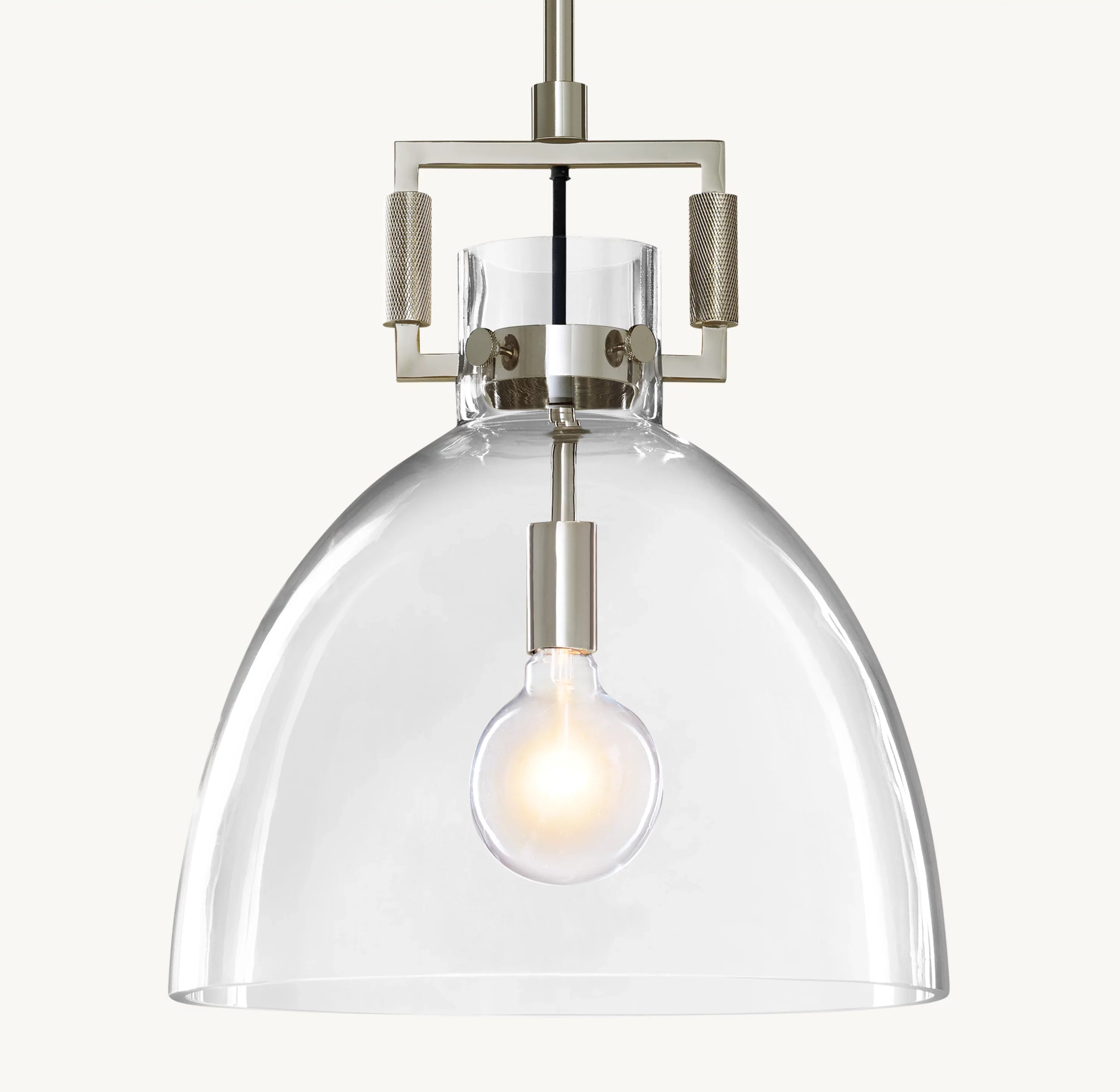 18 Inch Clear Glass Dome Pendant Light - Machinist