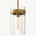 8 Inch Cylindrical Glass Pendant Light - Ravelle