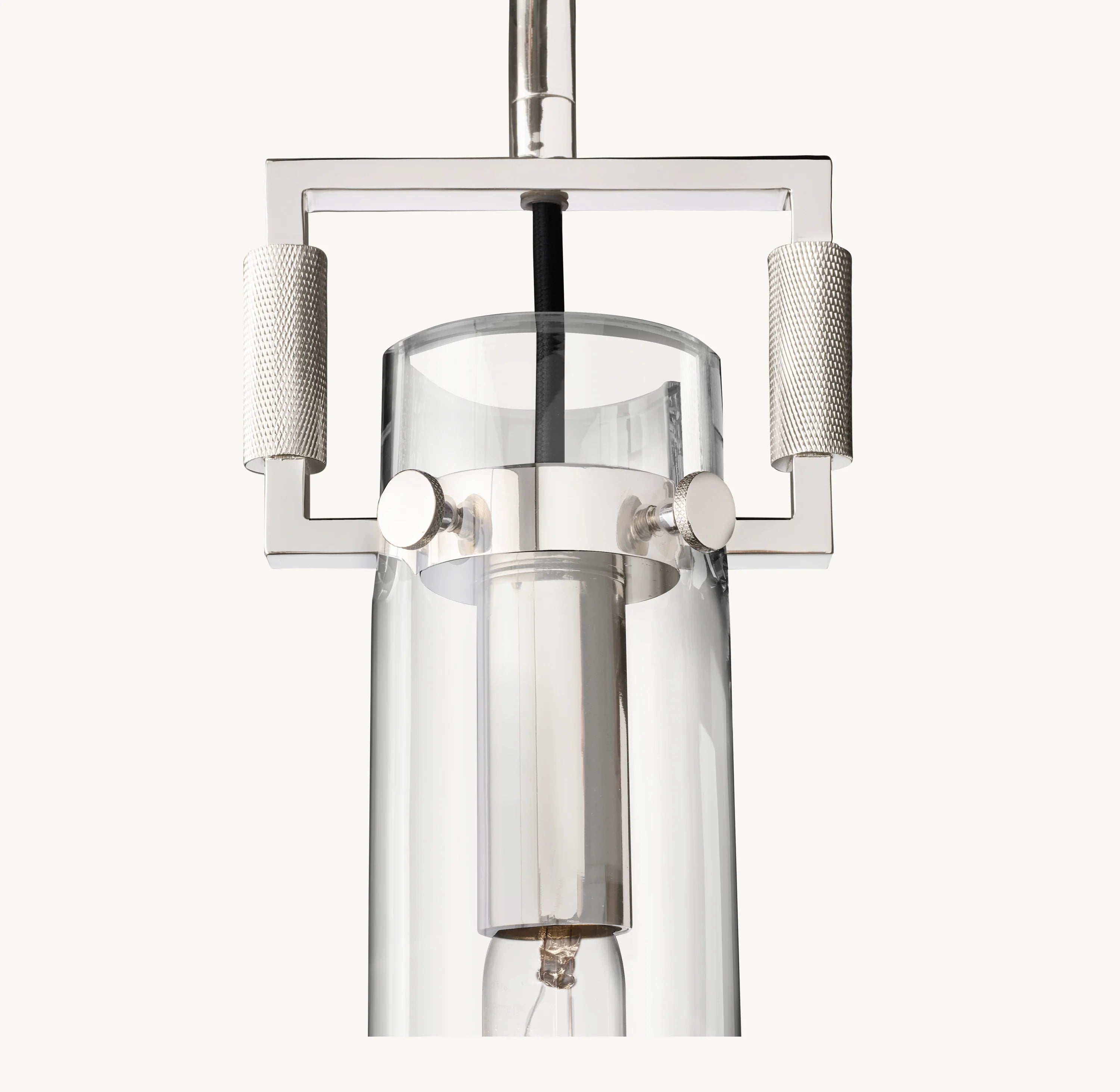 7 Inch Clear Glass Long Cylinder Pendant Light - Machinist