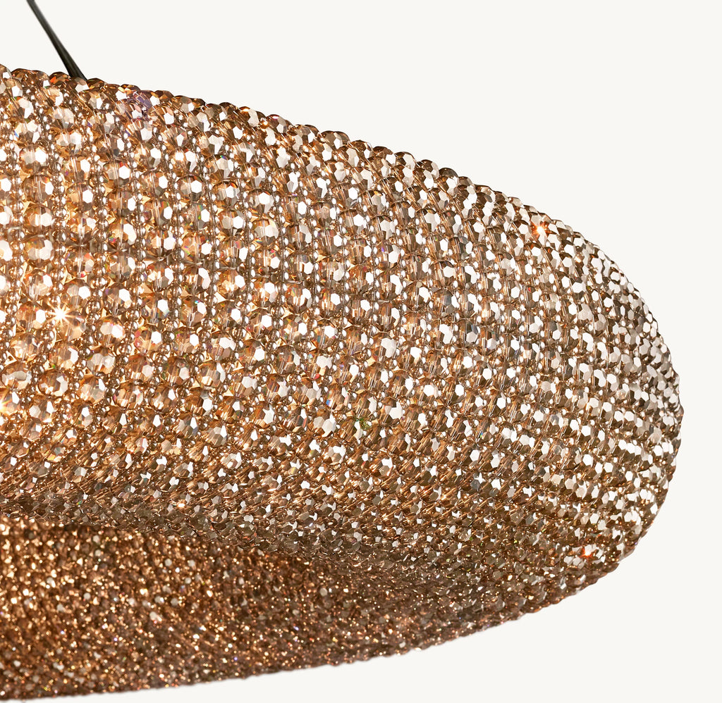 72 Inch Smoked Crystal Bead Round Chandelier - Halo