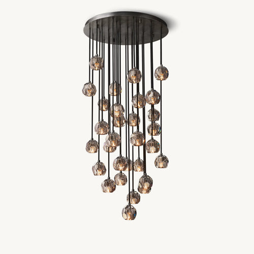 30 Inch Smoked Crystal Cluster Chandelier – Boule
