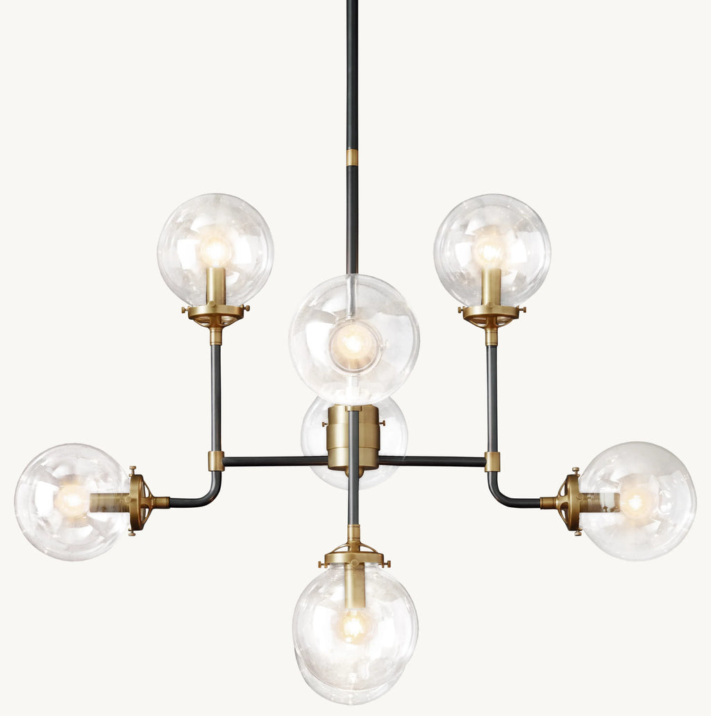 34 Inch Clear Glass Sputnik Globe Chandelier - Bistro