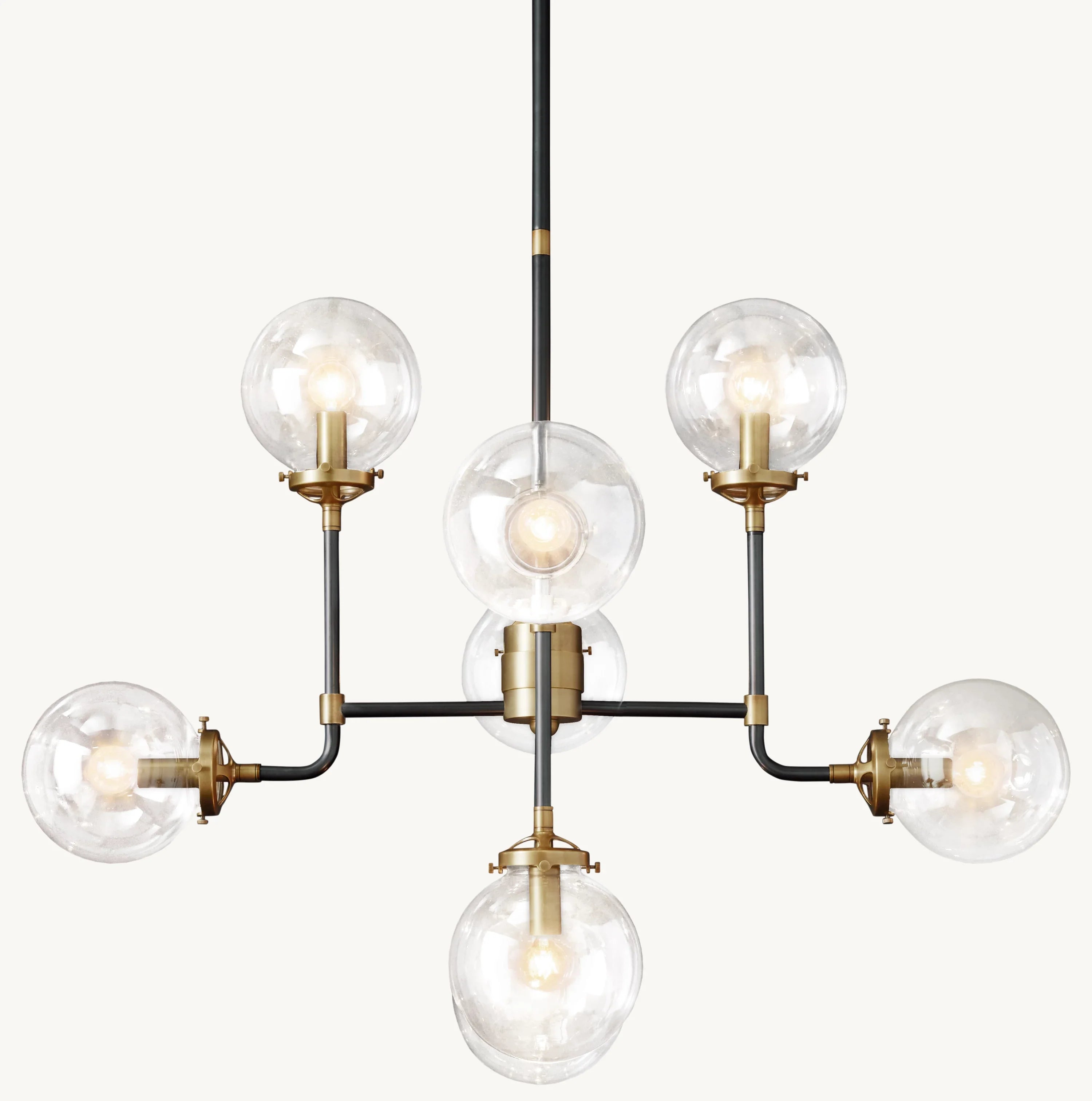 34 Inch Clear Glass Sputnik Globe Chandelier - Bistro