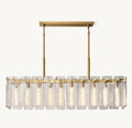 60 Inch Textured Glass Rectangular Chandelier - Calamette