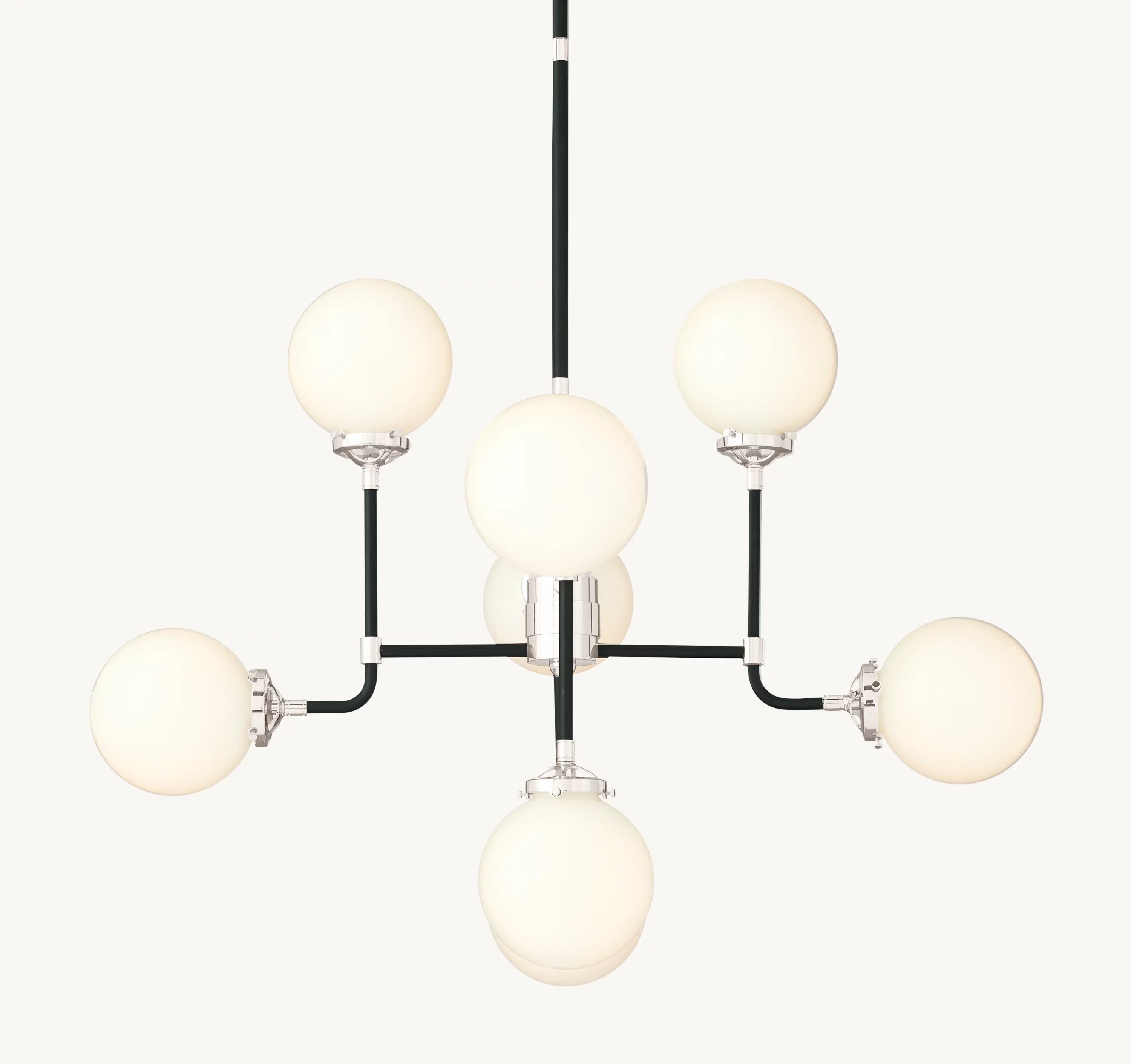 34 Inch Milk Glass Sputnik Globe Chandelier - Bistro