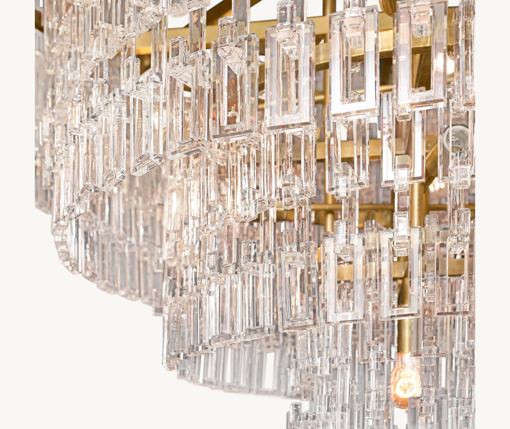 48 Inch Chain Crystal Tiered Chandelier - Marignan