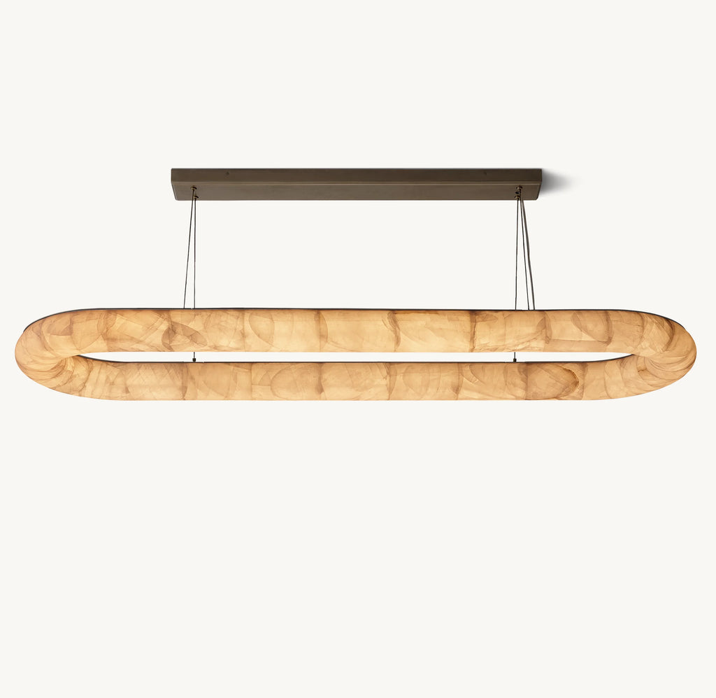 74 Inch Lisse Oval Alabaster Chandelier - Rivage