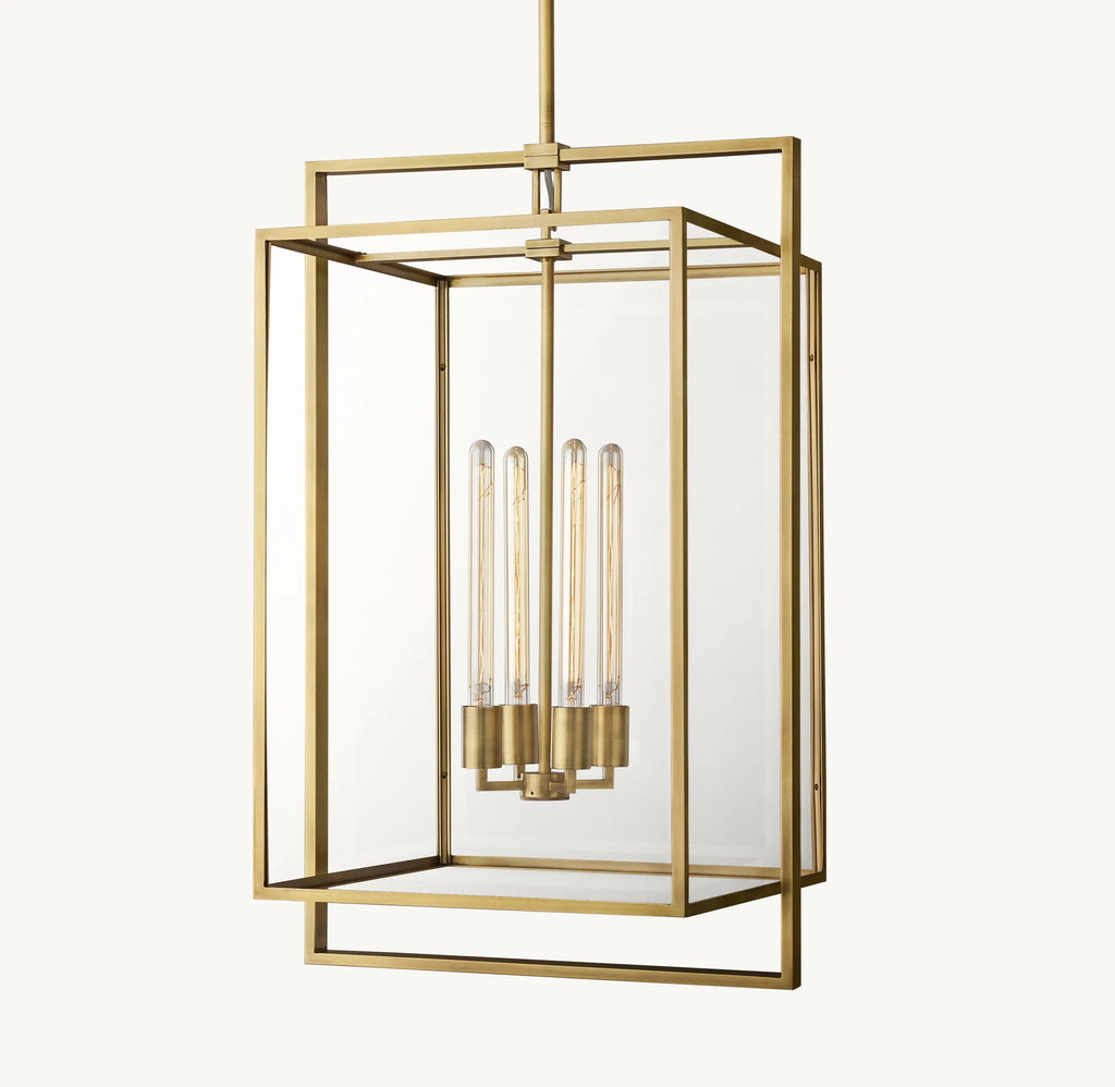 21 Inch Glass Lantern Pendant Light - Beckman