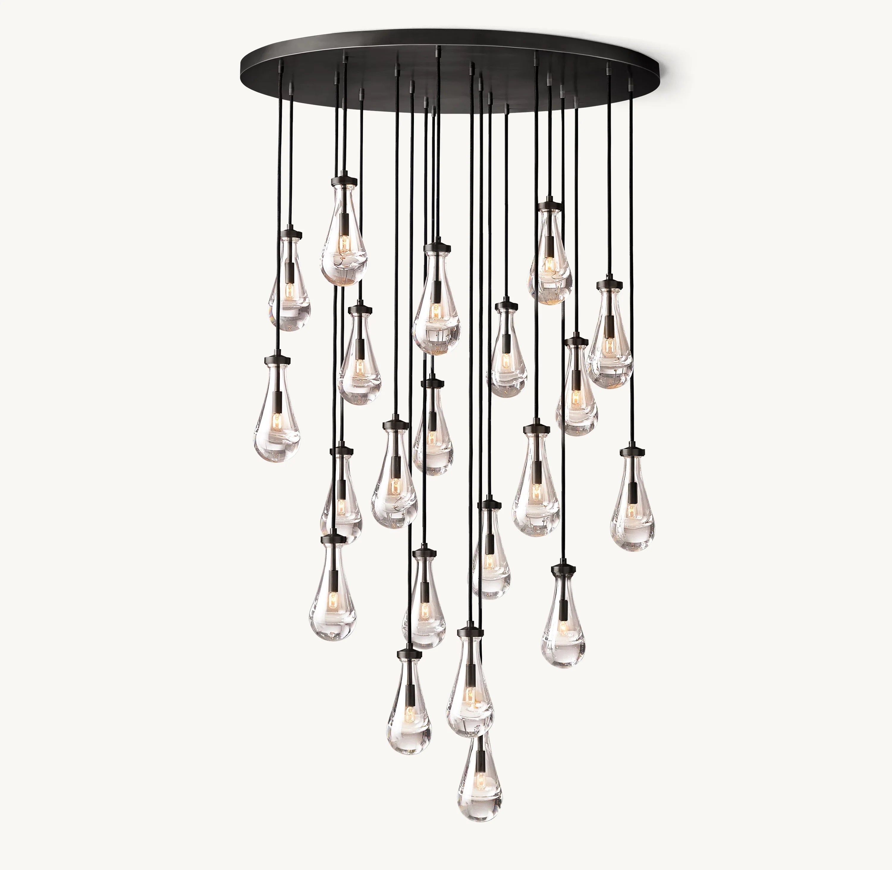 47 Inch Raindrop Glass Round Chandelier – Ava