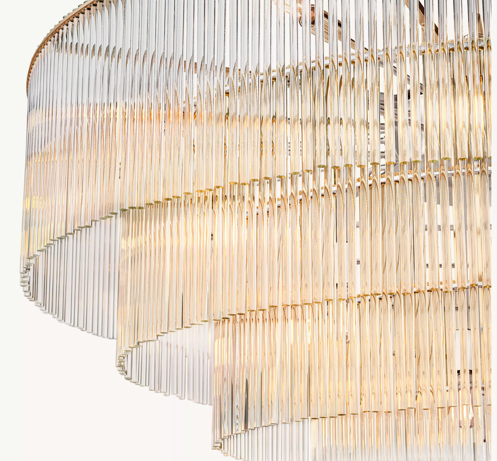 60 Inch Crystal Rod Tiered Chandelier - Amadeo