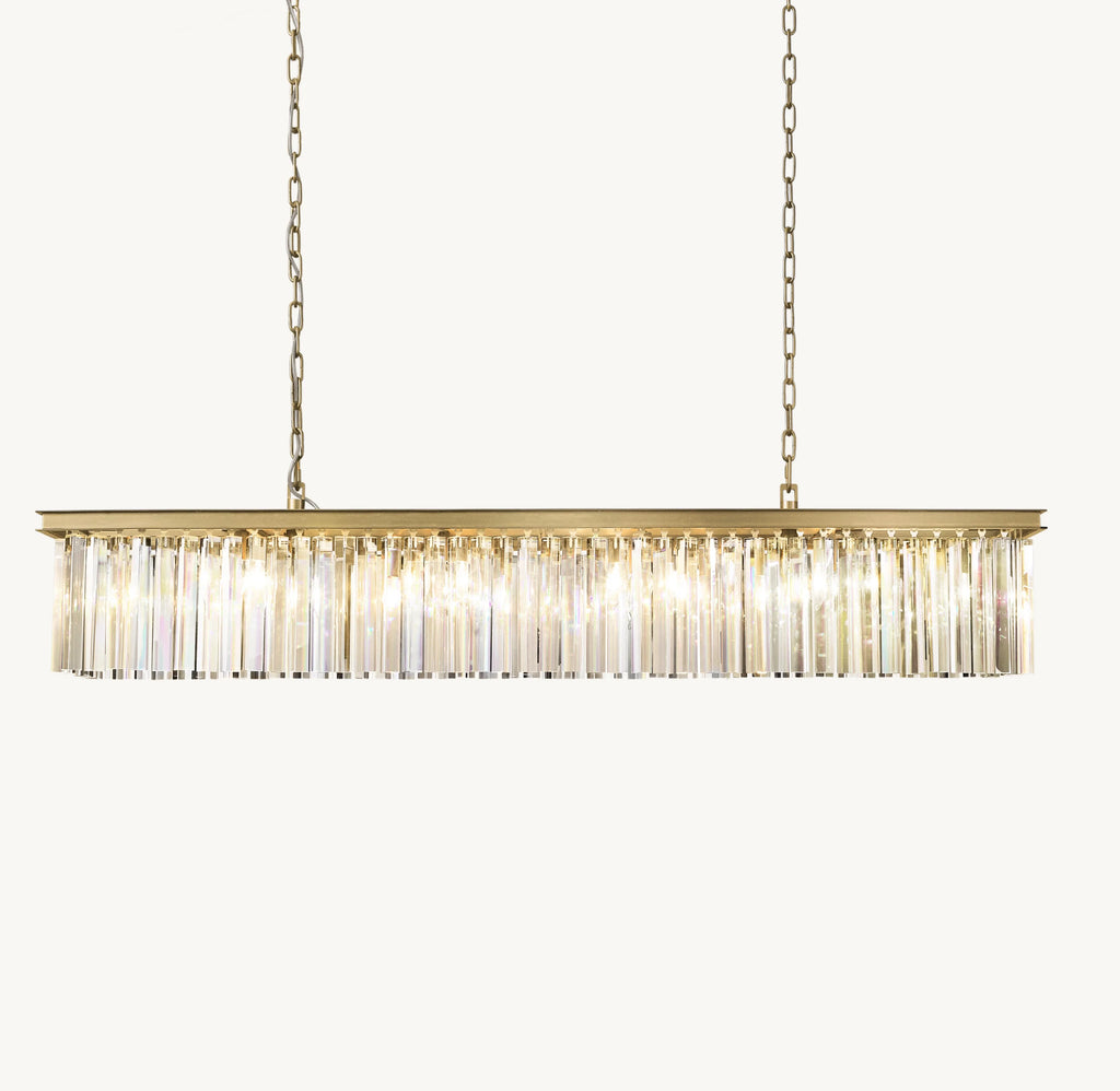 60 Inch Crystal Prism Rectangular Chandelier - Rhys