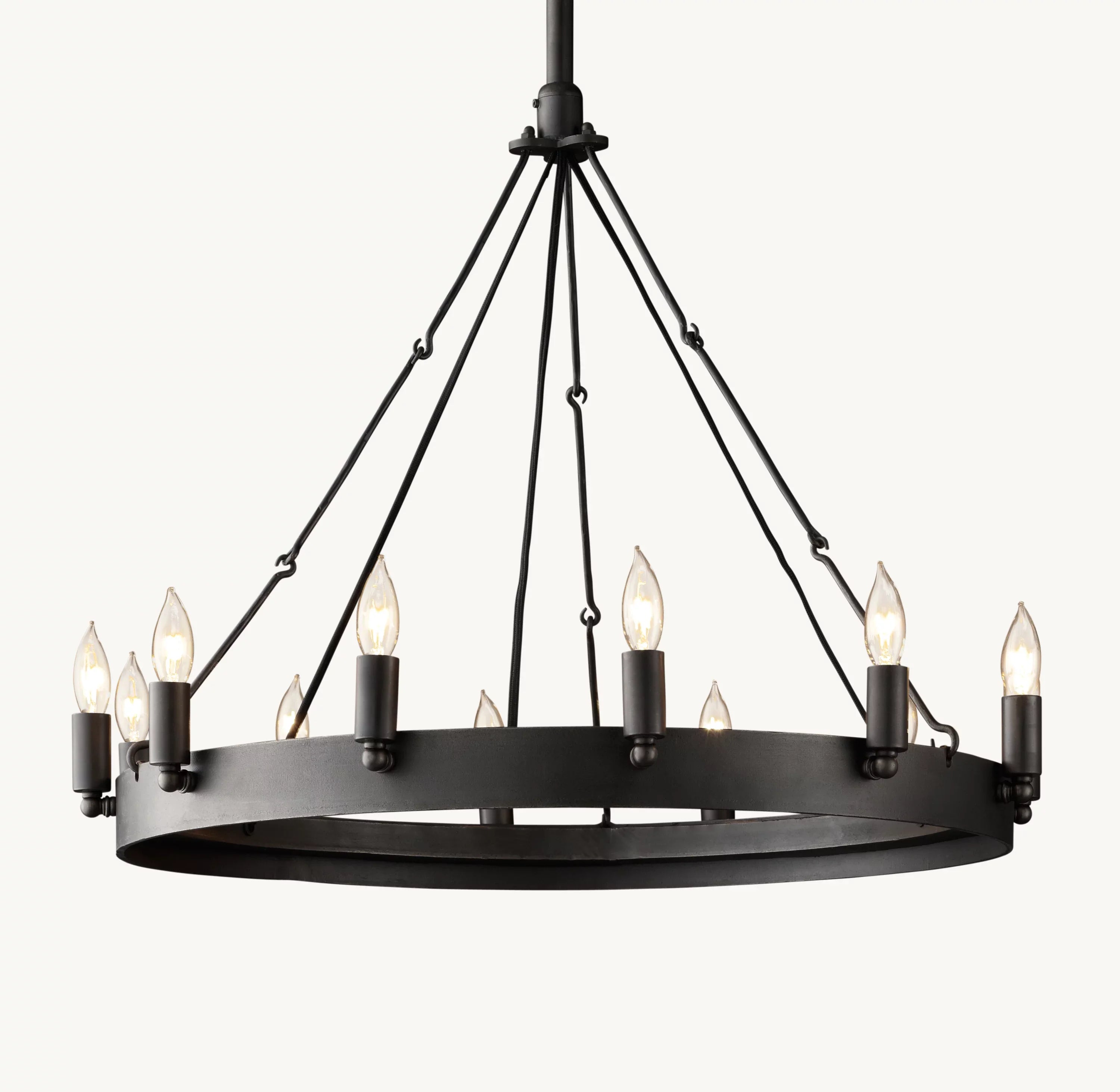 26 Inch Vintage Filament Bent Tip Candle Round Chandelier - Camino
