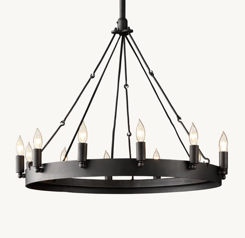 26 Inch Vintage Filament Bent Tip Candle Round Chandelier - Camino