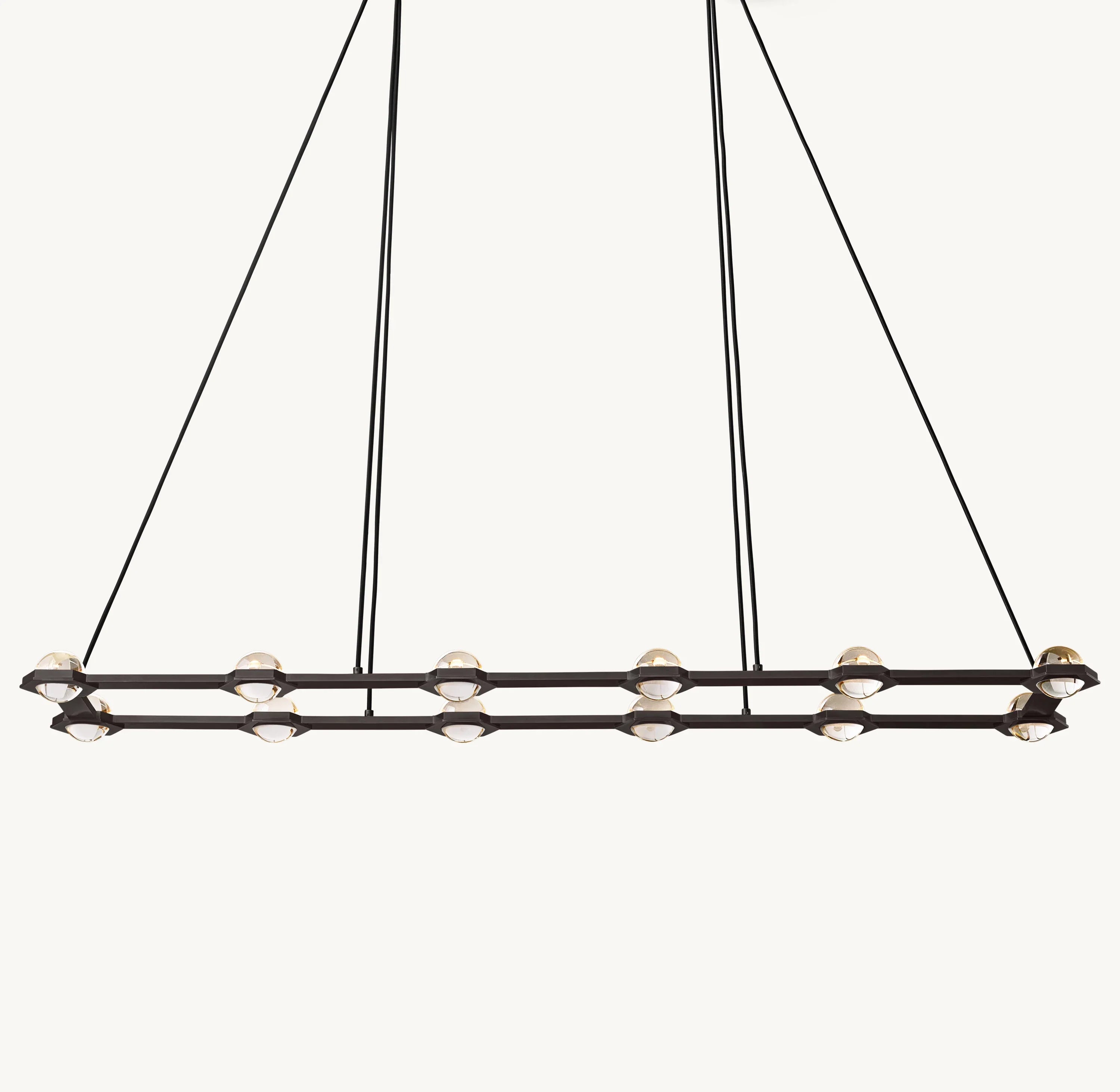 72 Inch Globe Crystal Rectangular Chandelier - Eclatant