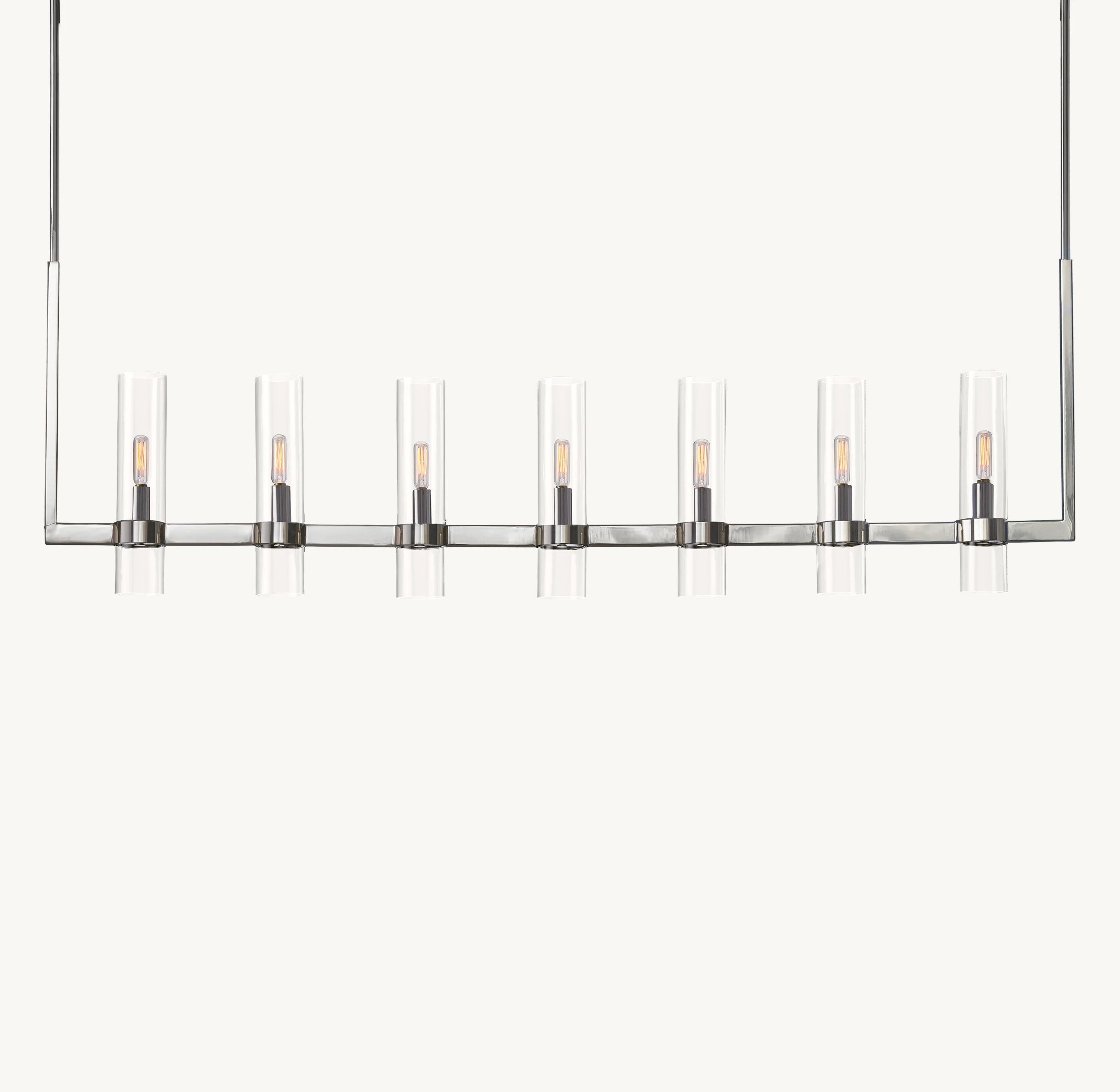 54 Inch Cylindrical Glass Candle Linear Chandelier - Ravelle