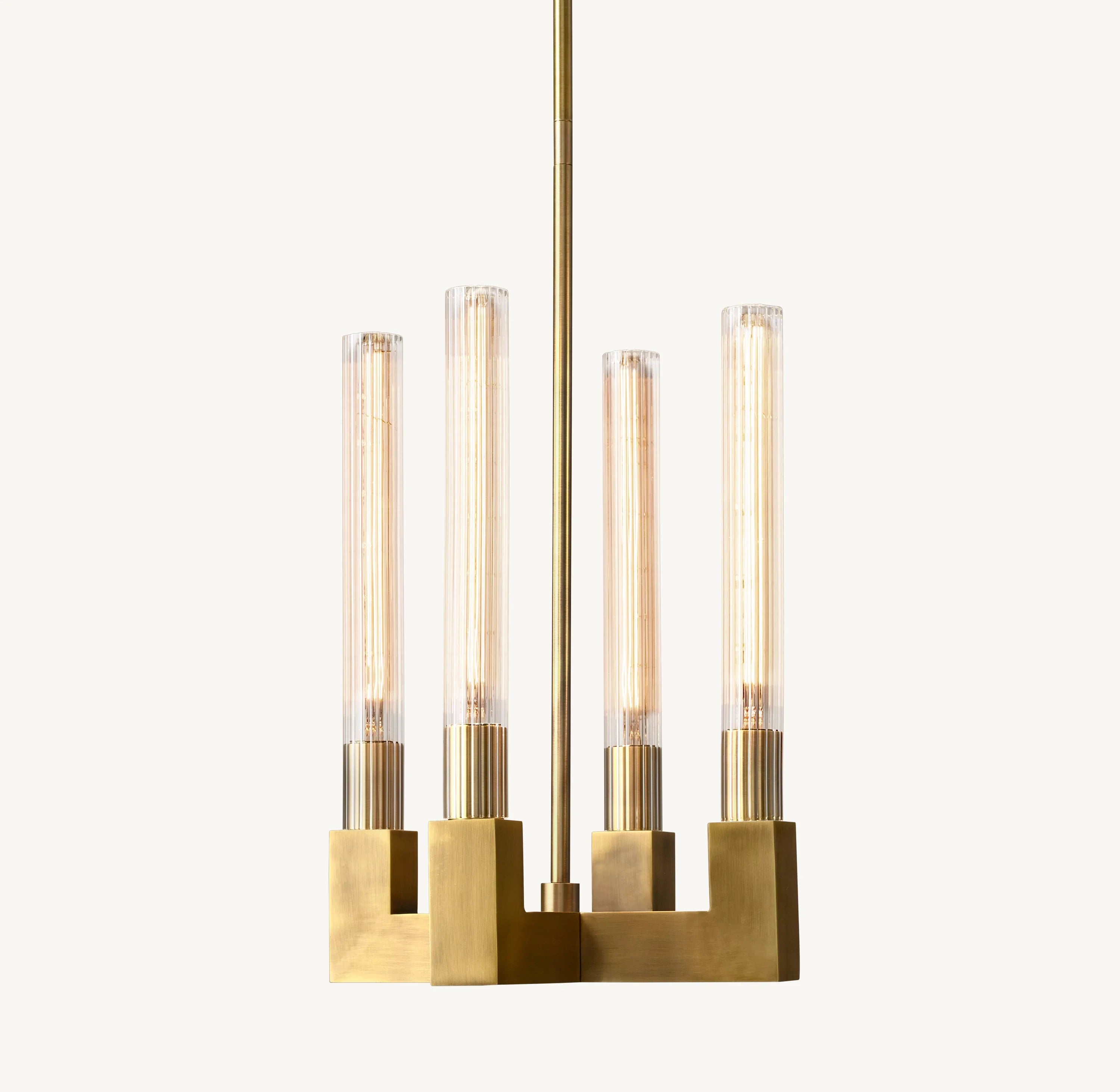 Fluted-Glass Candlestick Pendant Light - Cannele