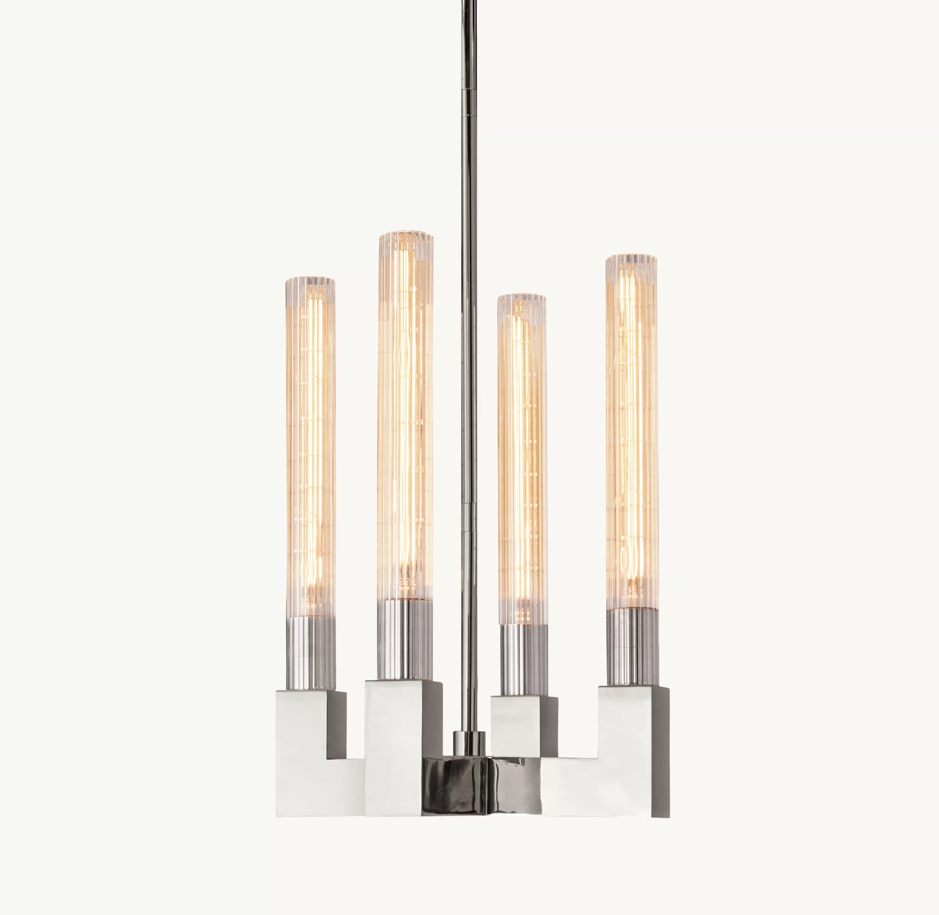 Fluted-Glass Candlestick Pendant Light - Cannele