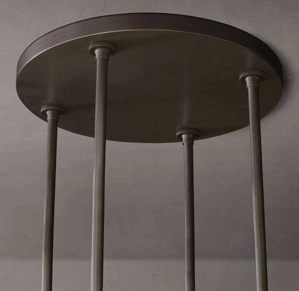 48 Inch Cylindrical Milk Glass Round Chandelier - Ravelle