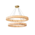 60 Inch Lueur Two-Tier Alabaster Chandelier - Rivage