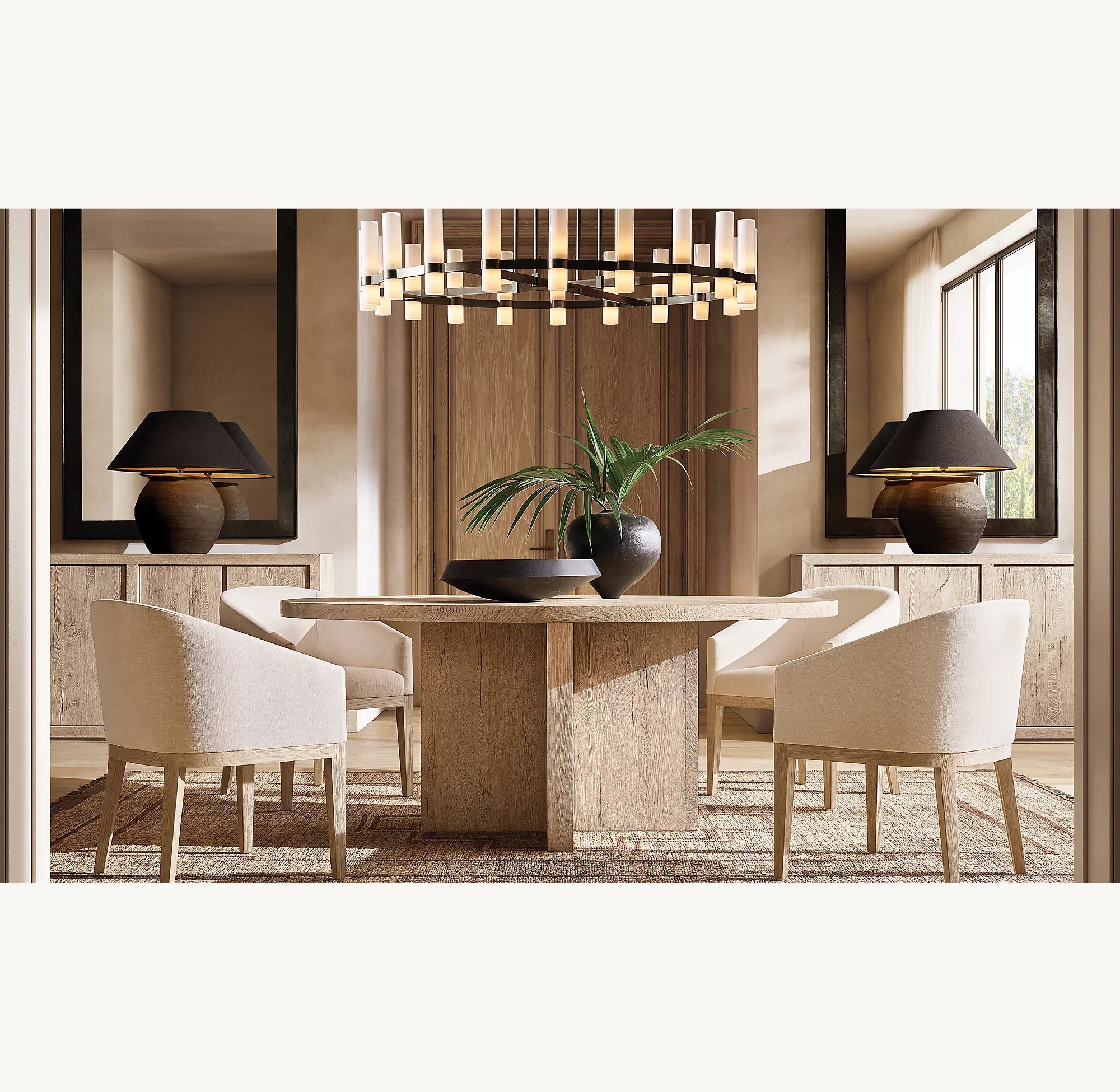 48 Inch Cylindrical Milk Glass Round Chandelier - Ravelle
