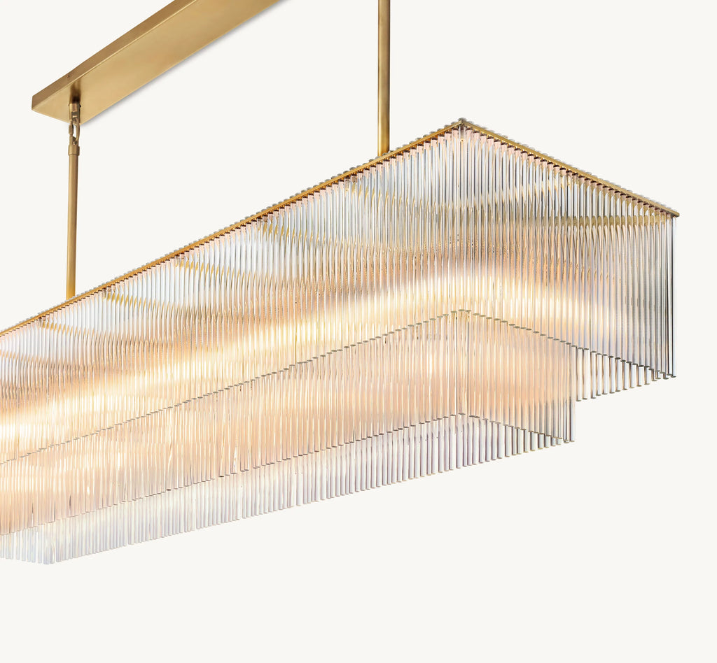 54 Inch Crystal Rod Rectangular Chandelier - Amadeo