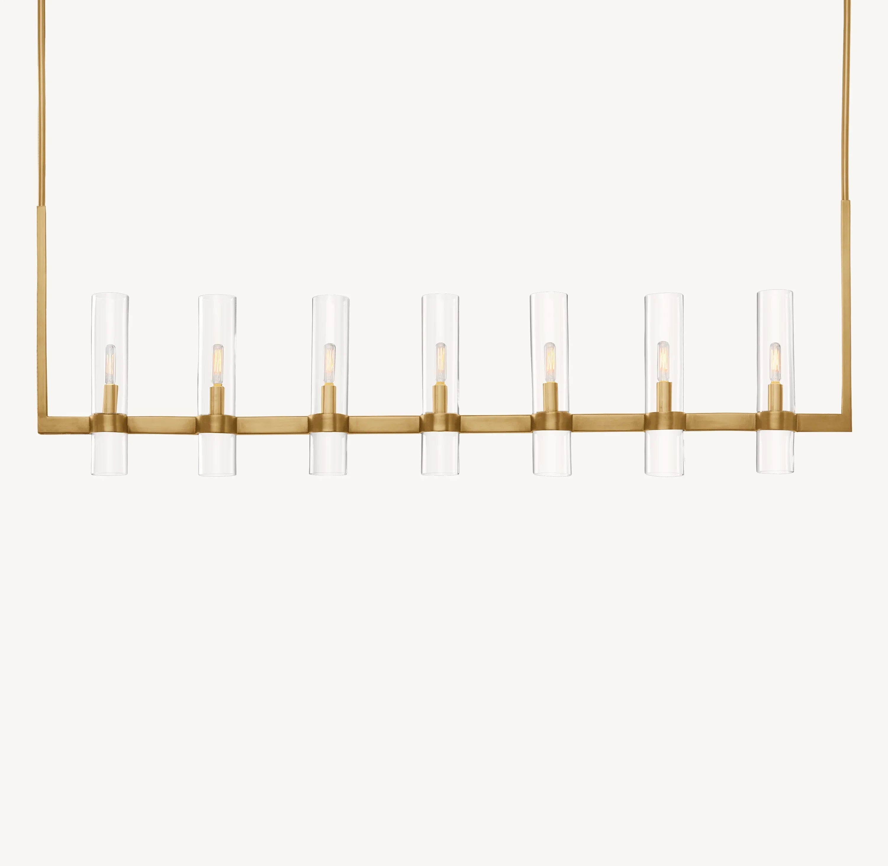 54 Inch Cylindrical Glass Candle Linear Chandelier - Ravelle