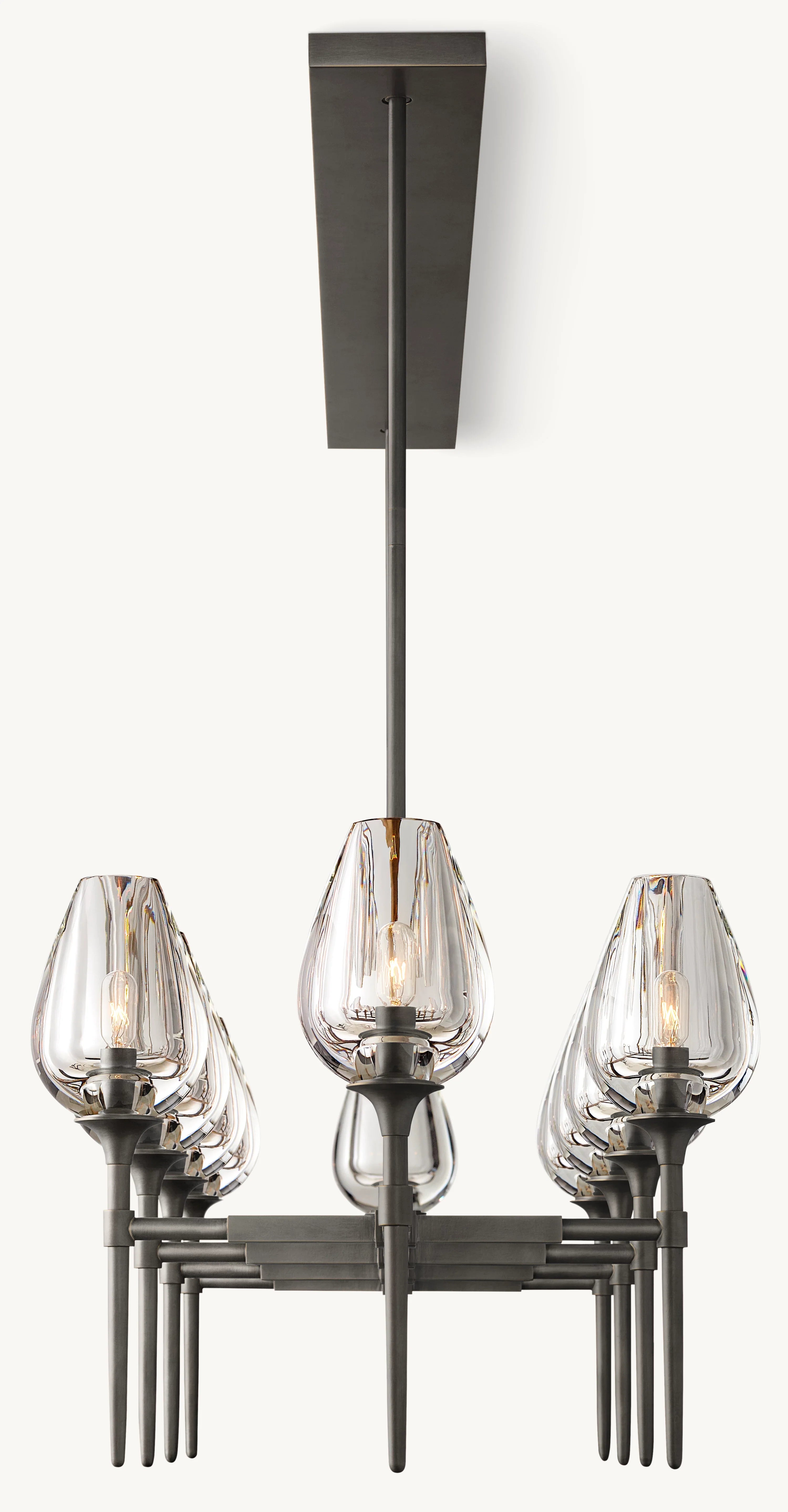 65 Inch Torchiere Crystal Linear Chandelier - Tulip