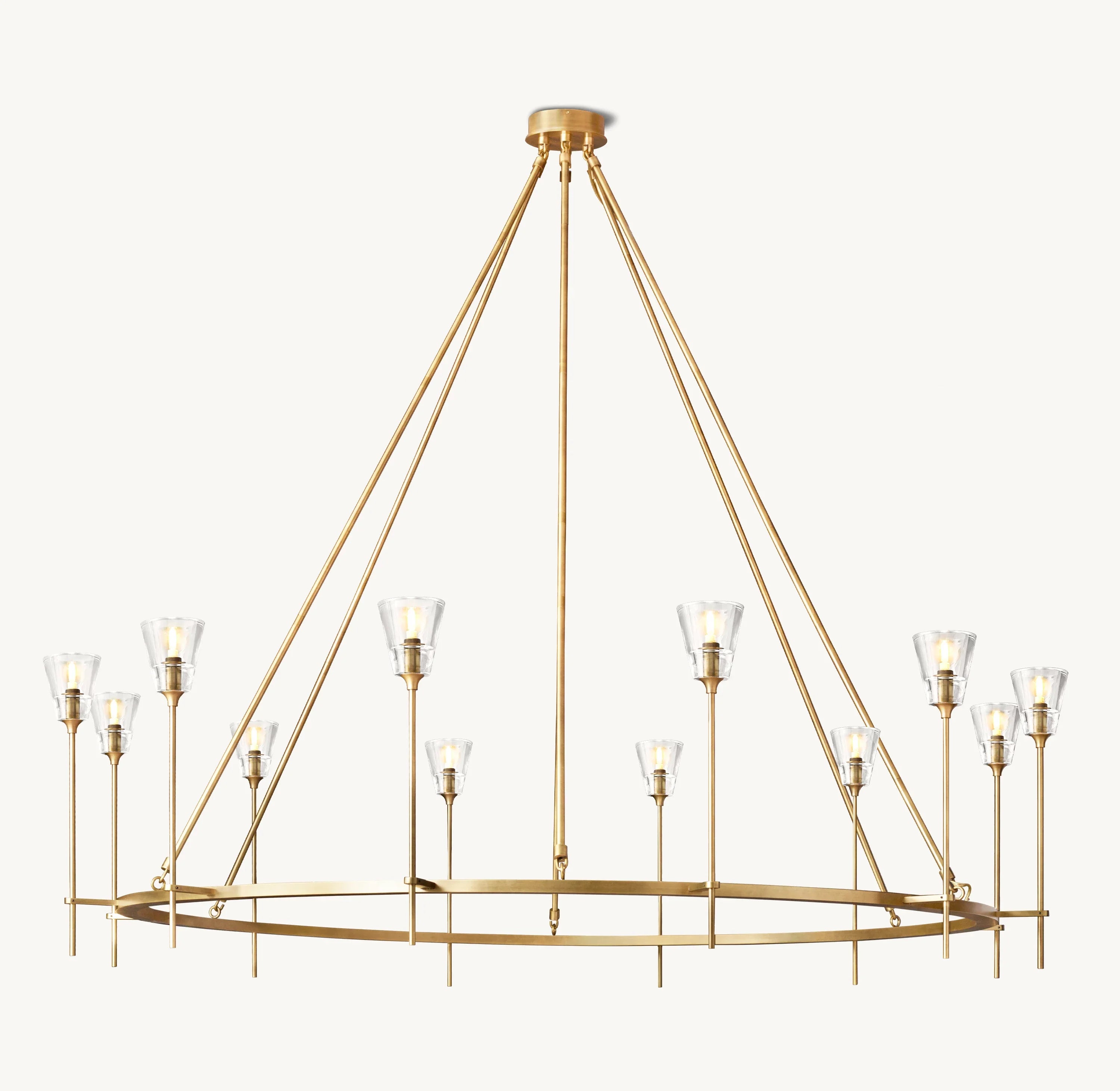 70 Inch Torch Round Chandelier - Verre