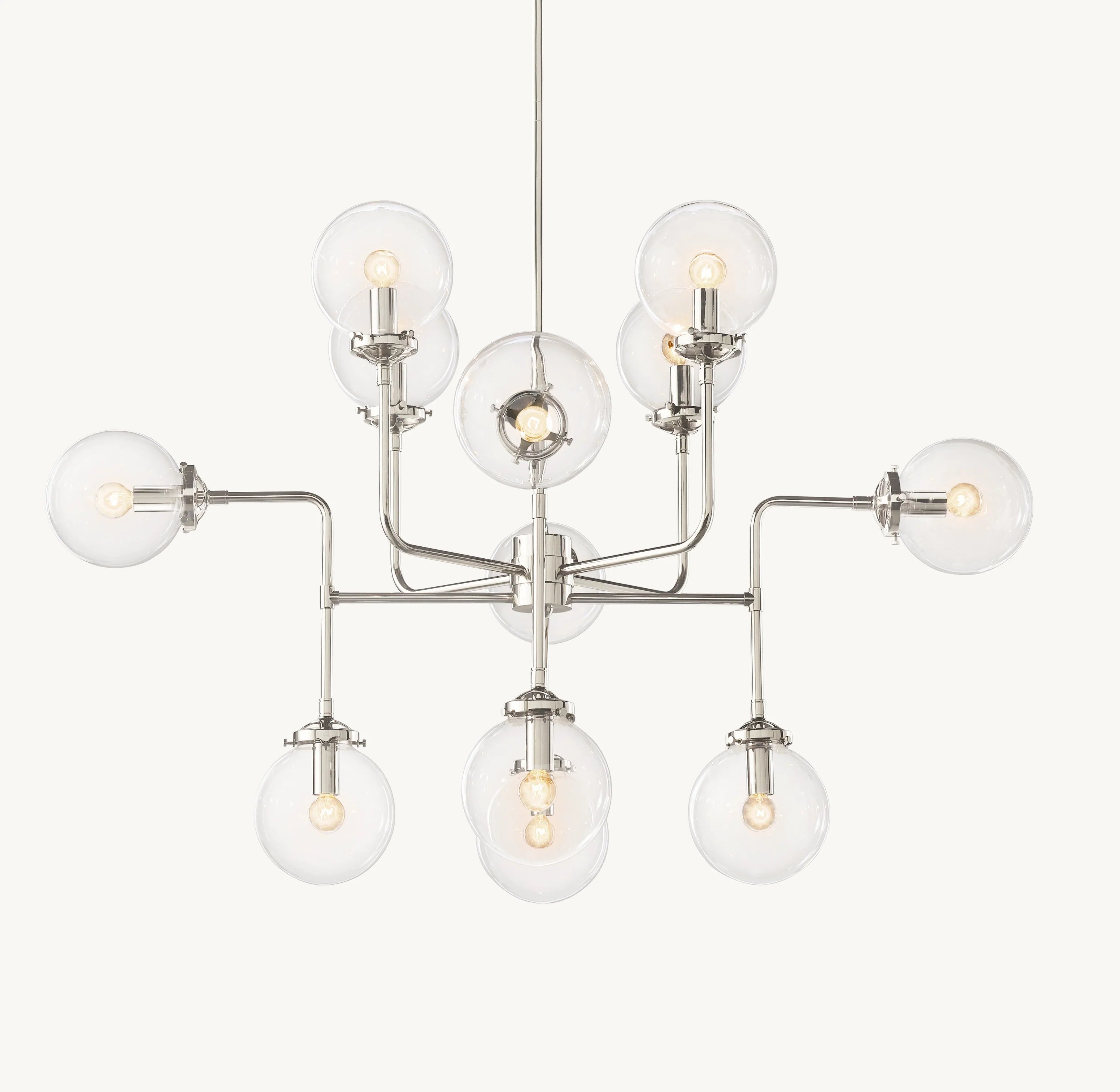 34 Inch Clear Glass Sputnik Globe Chandelier - Bistro