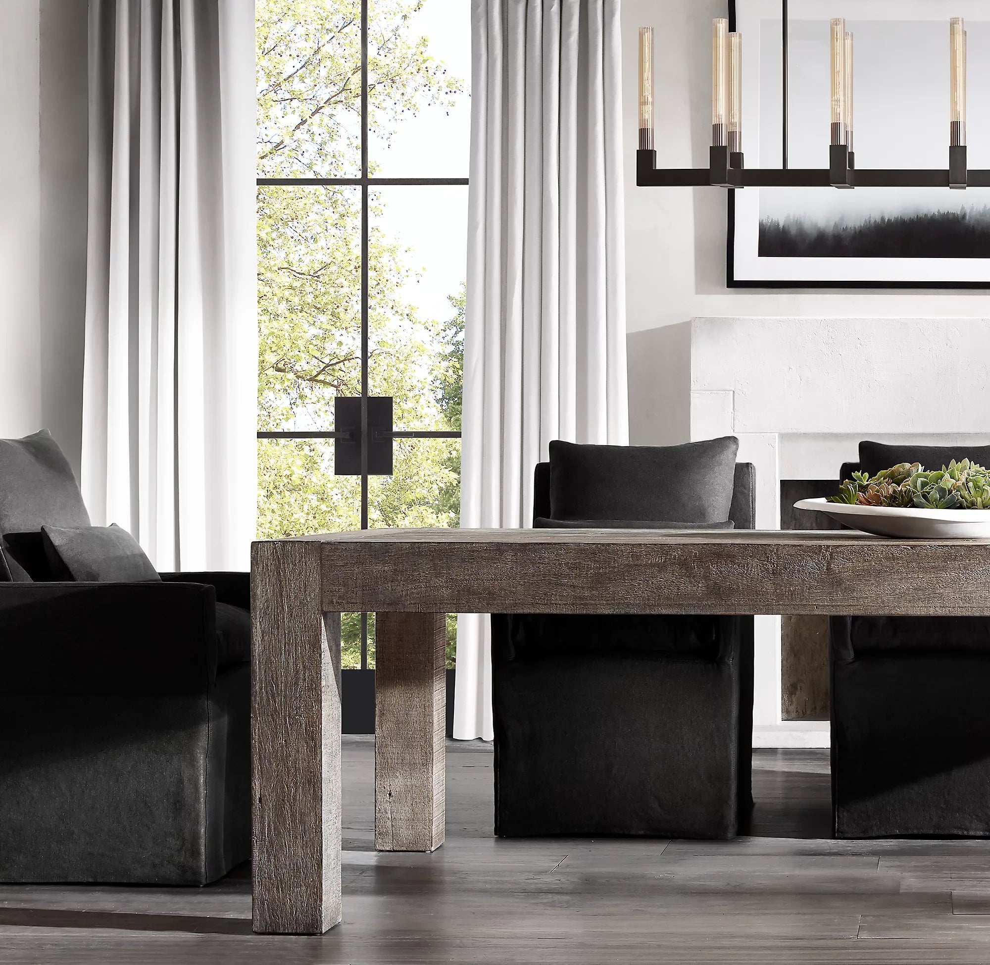 67 Inch Fluted-Glass Candlestick Linear Chandelier - Cannele