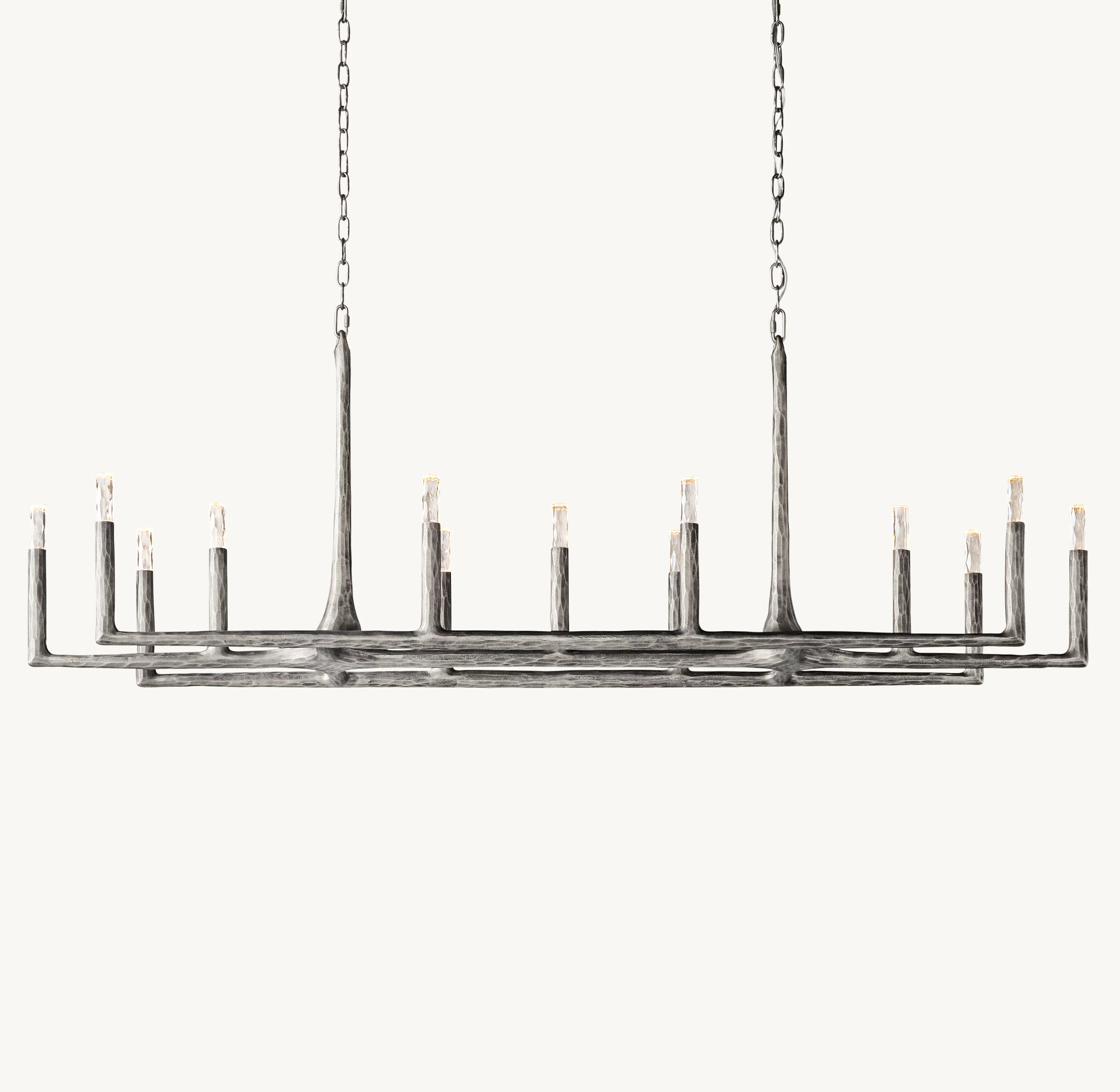 72 Inch Forged Candlestick Linear Chandelier - Thaddeus