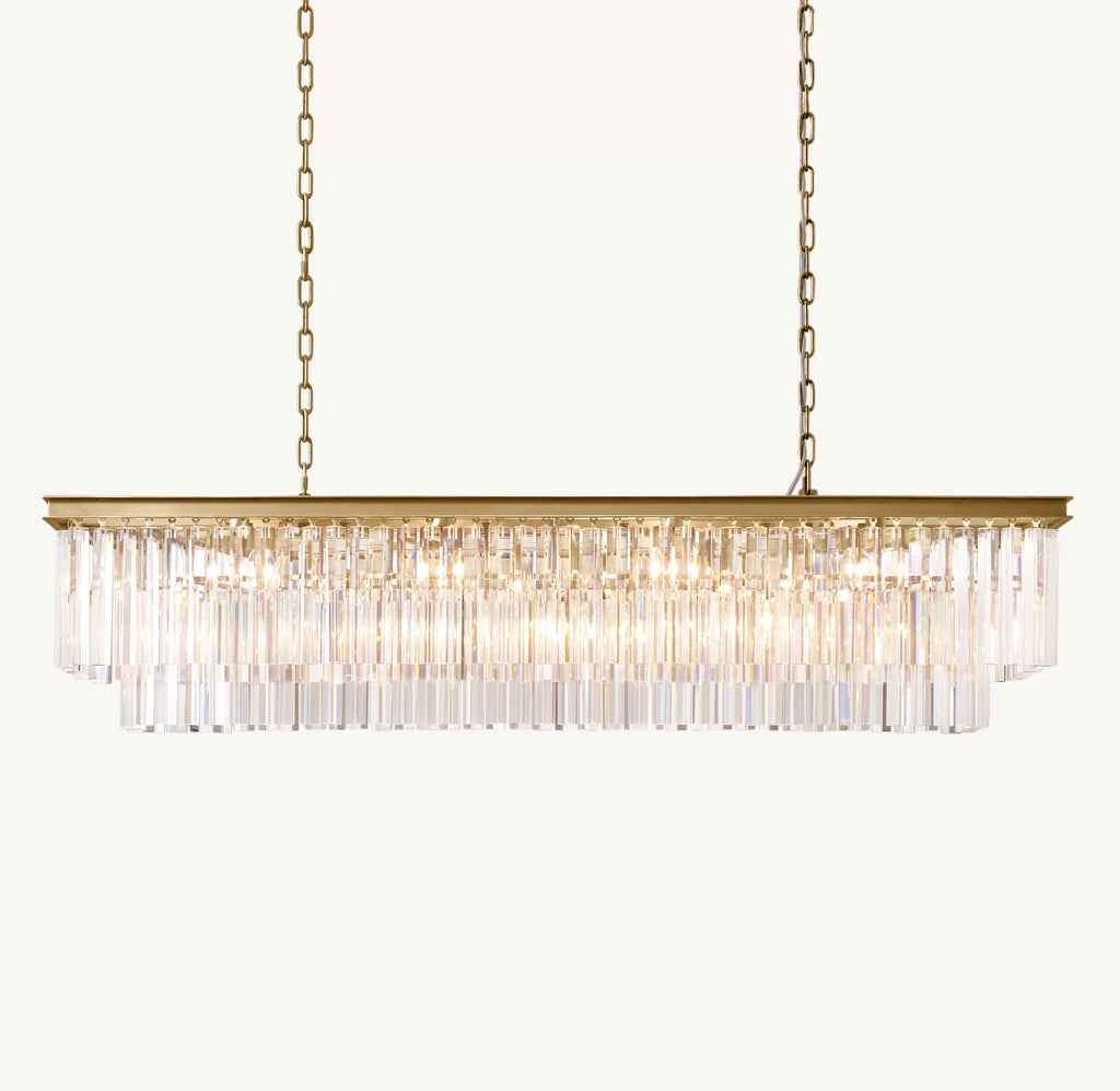 59 Inch Crystal Prism Rectangular Chandelier - Odeon