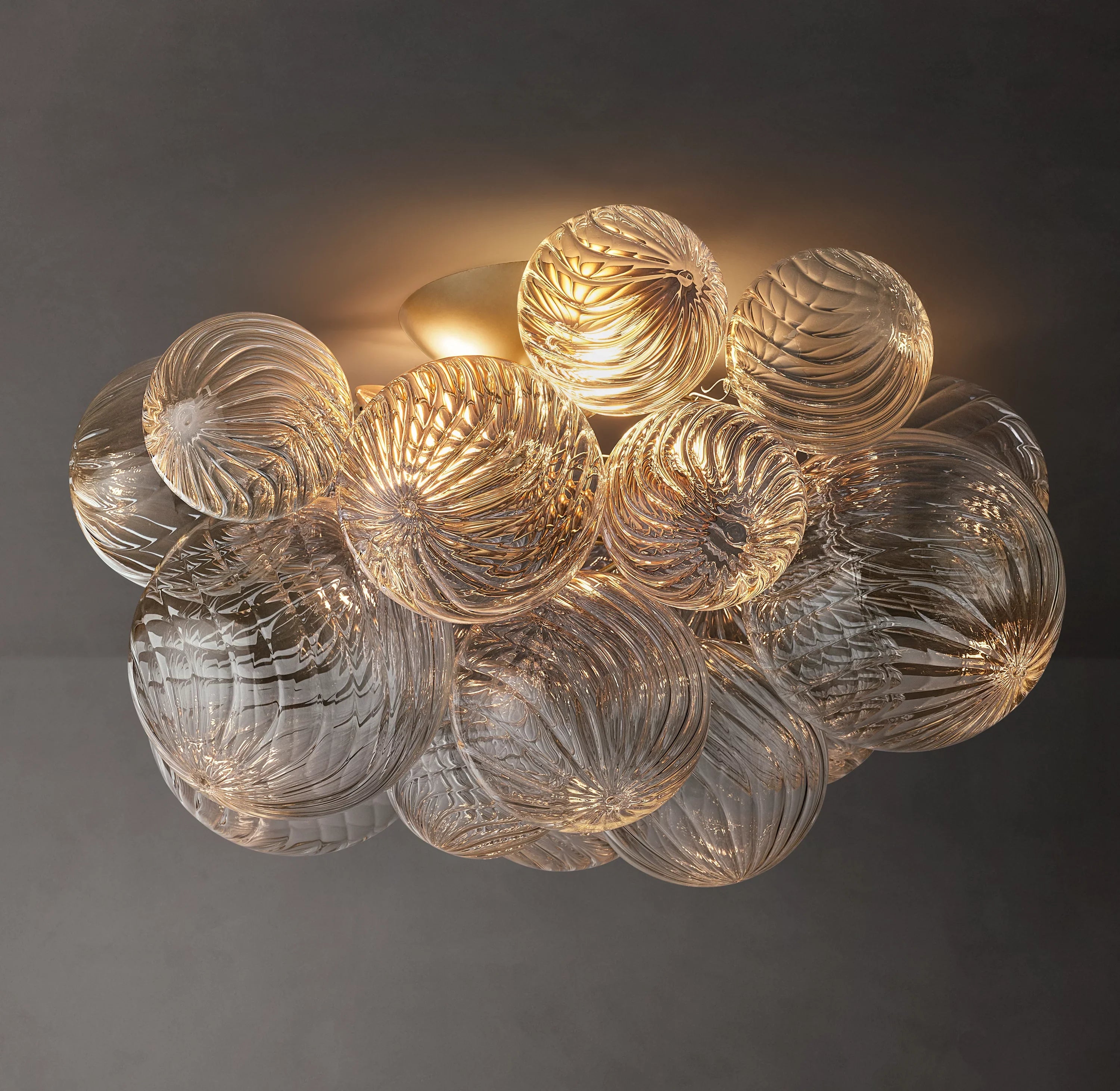 20 Inch Glass bubble Flush Mount Ceiling Light- Talia