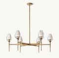 42 Inch Torchiere Crystal Arm Chandelier - Tulip